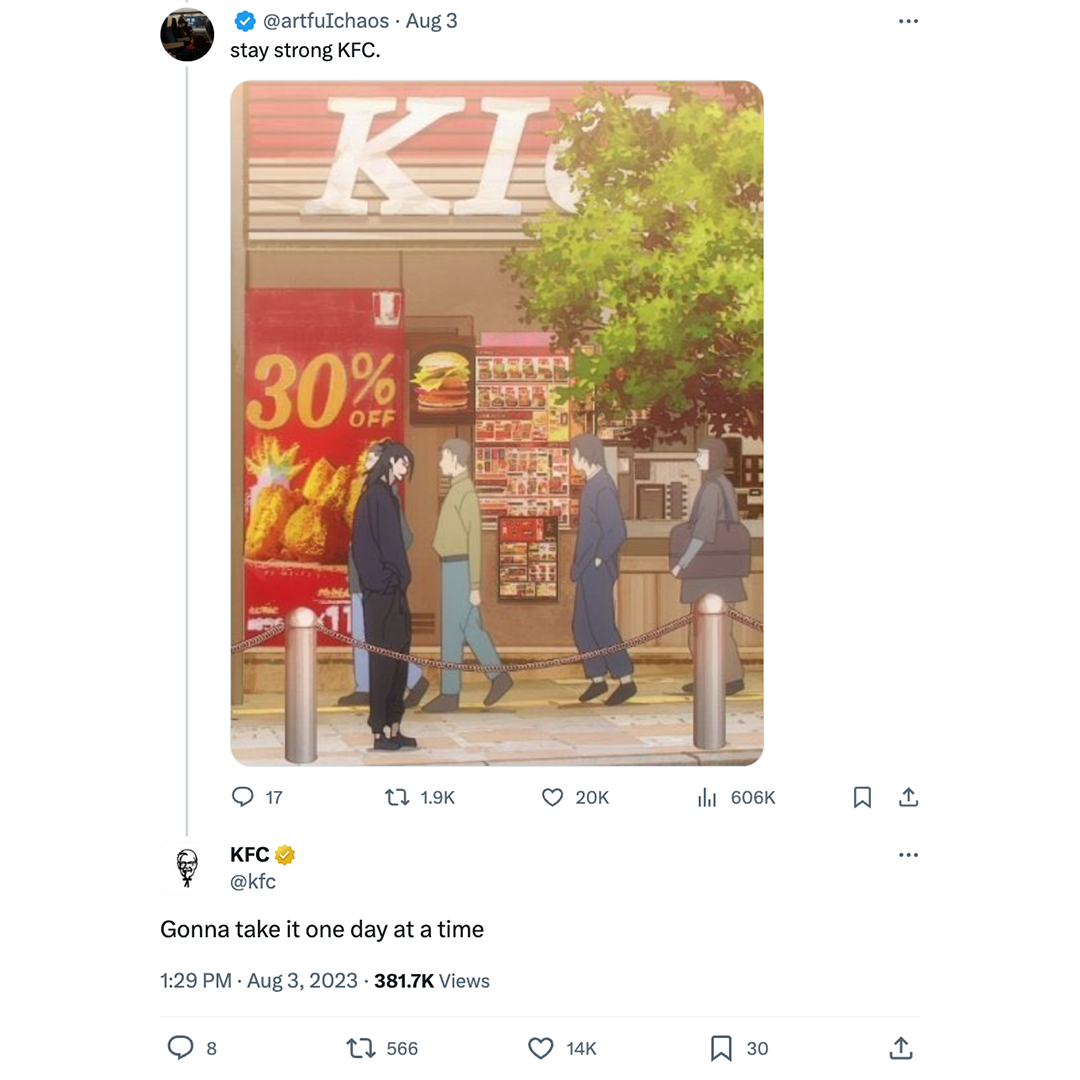 One Day at a Time KFC Tweet
