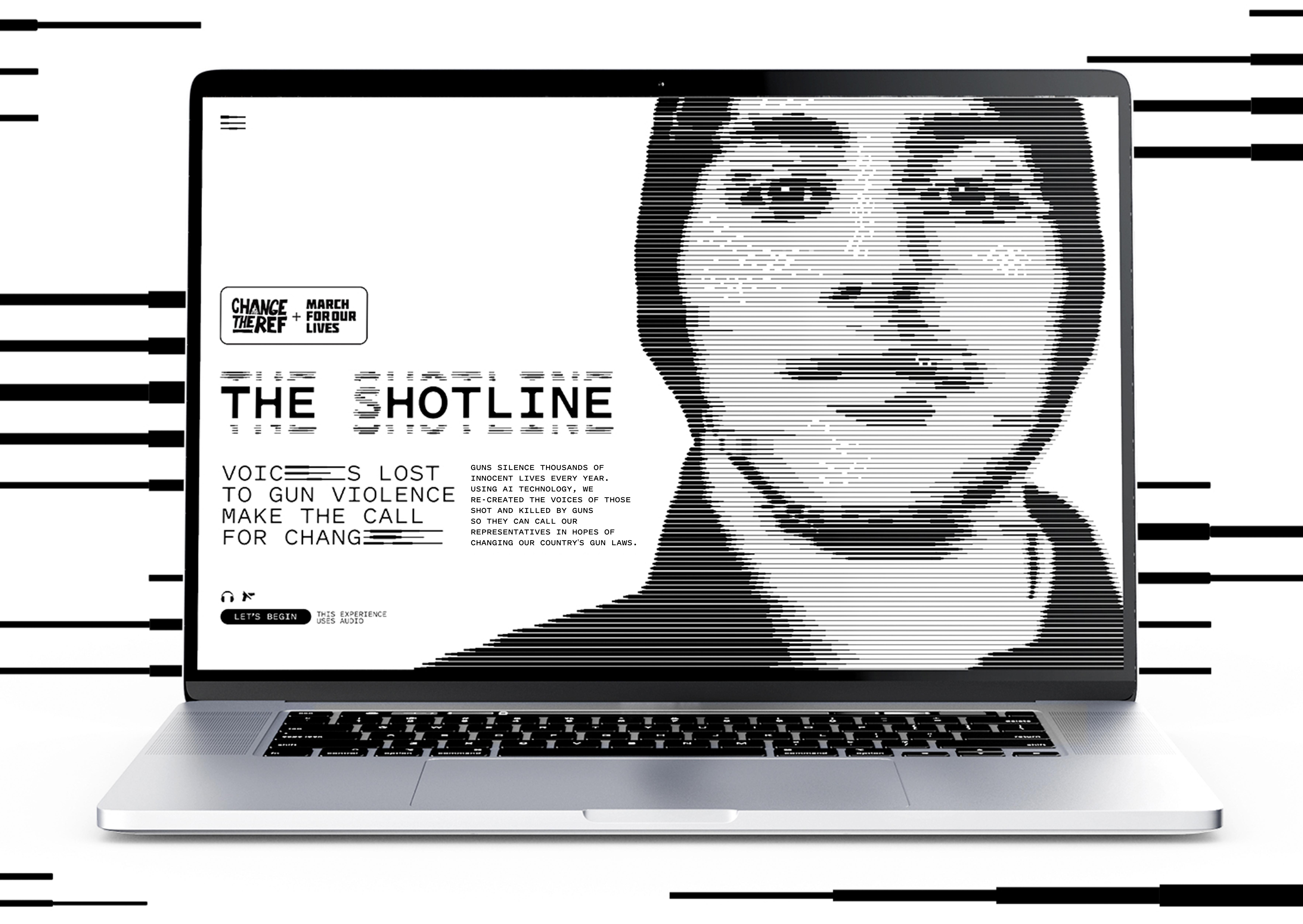The Shotline website mockup