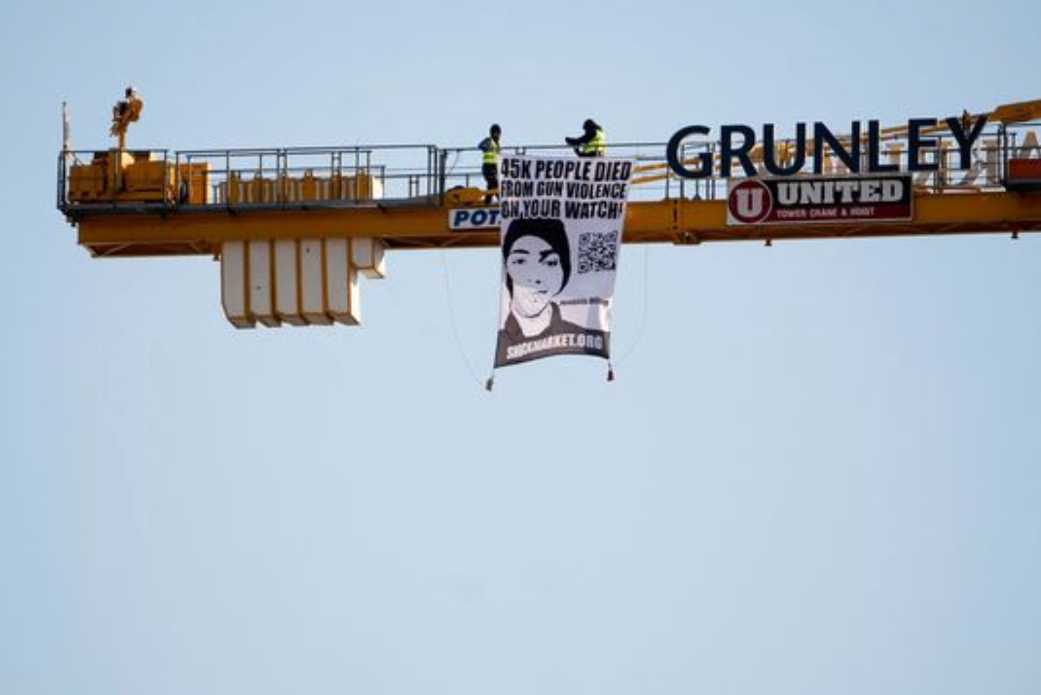 crane protest sign 