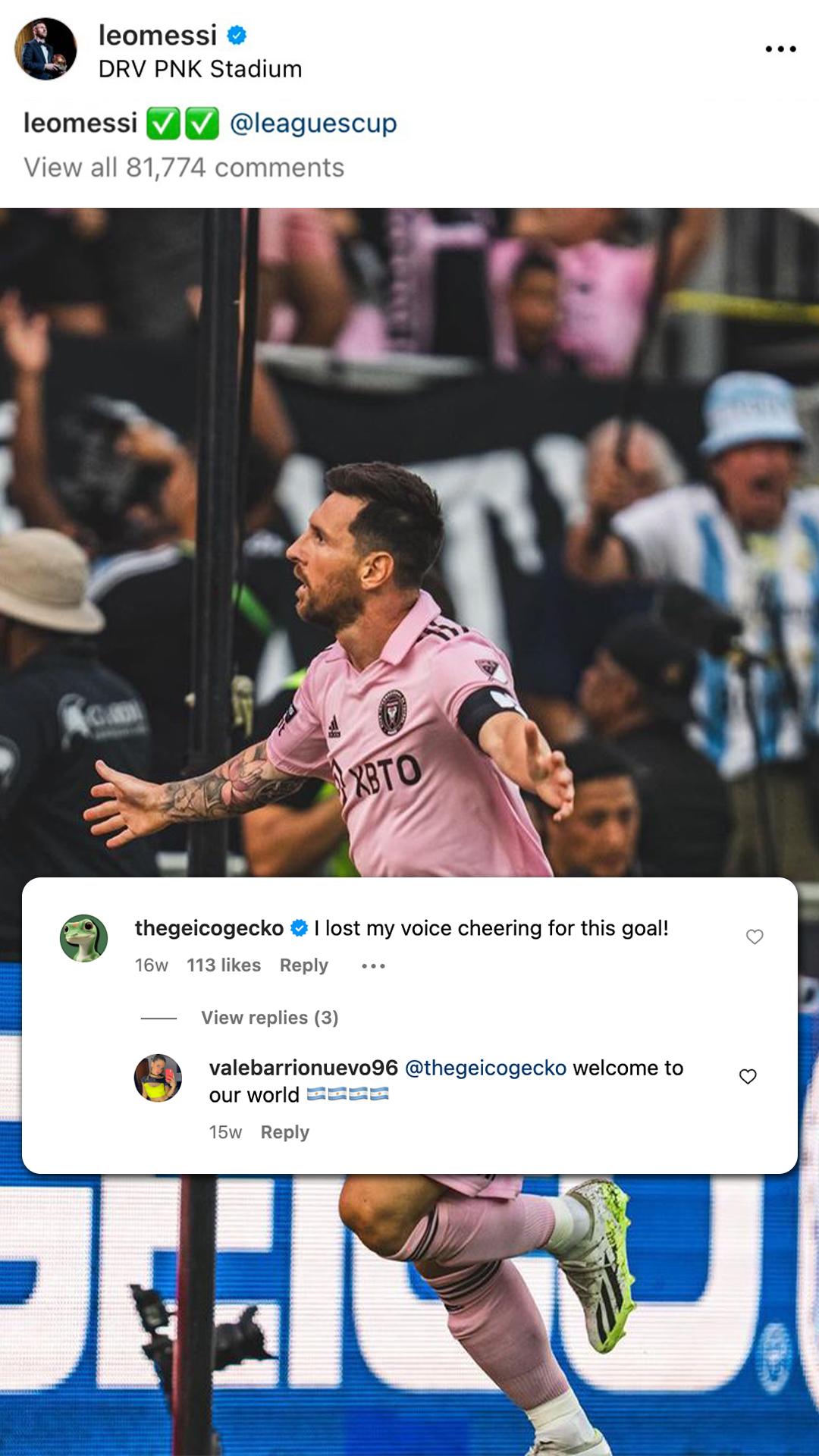 Messi Instagram Post