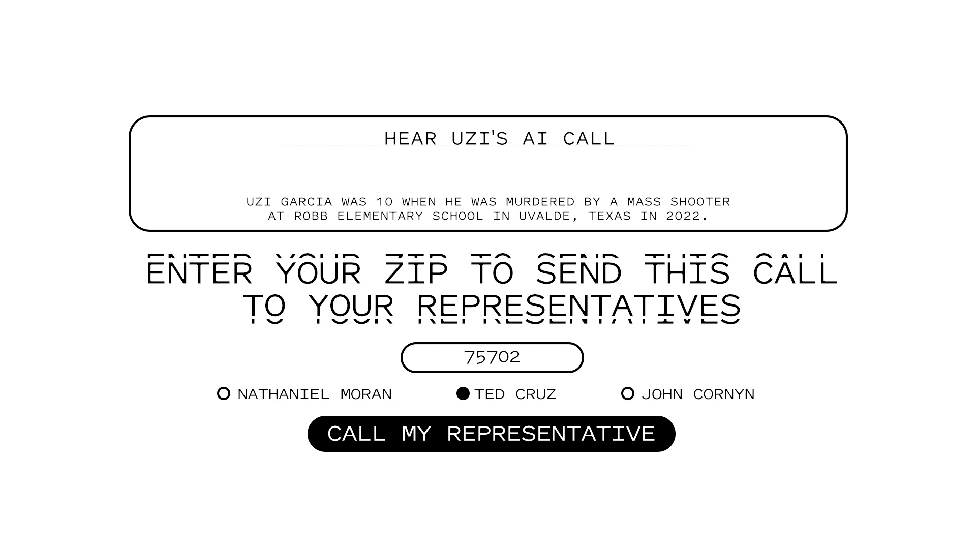 Webpage call to action.