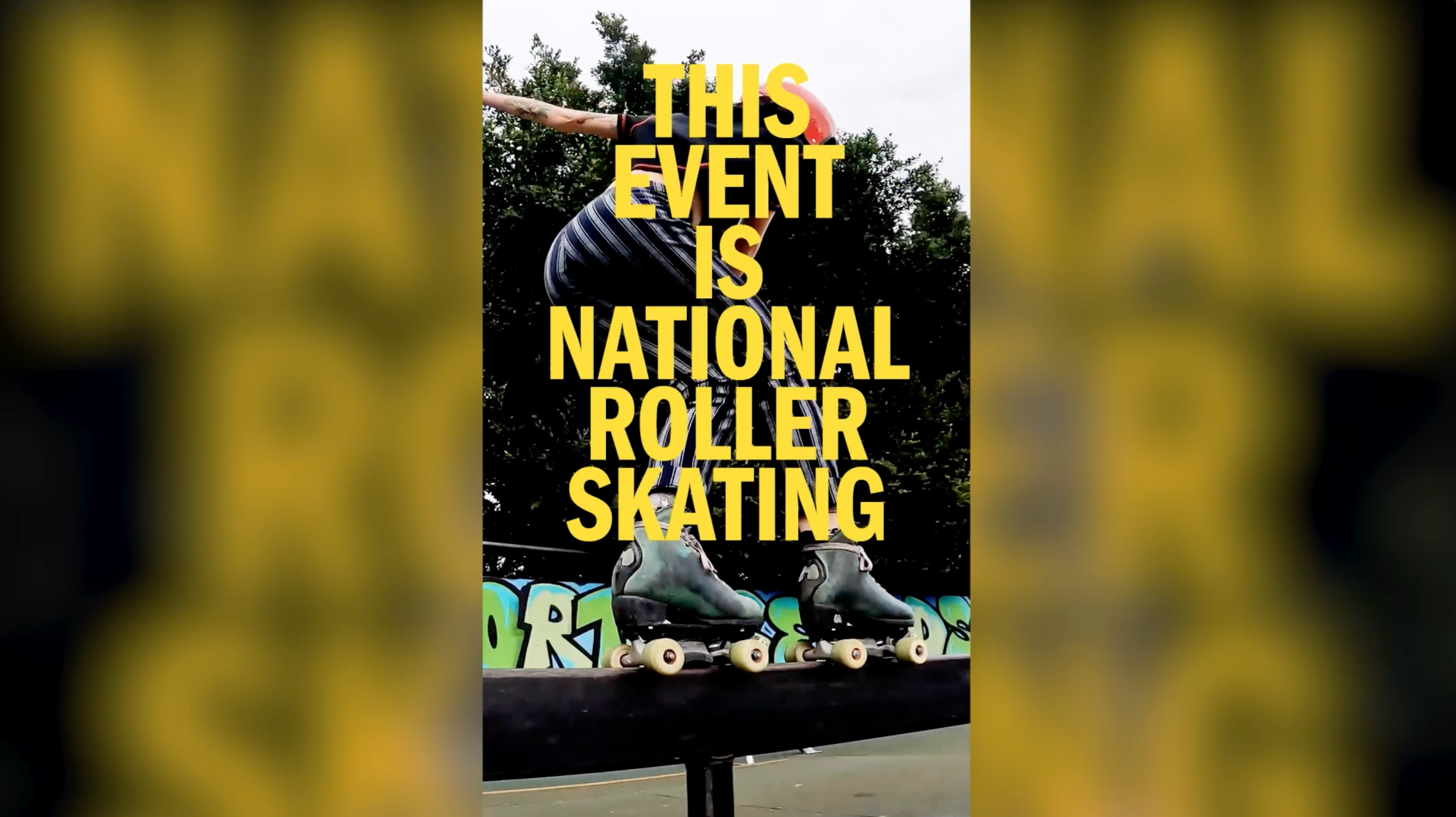 This Even is National Roller Skating Month text over image