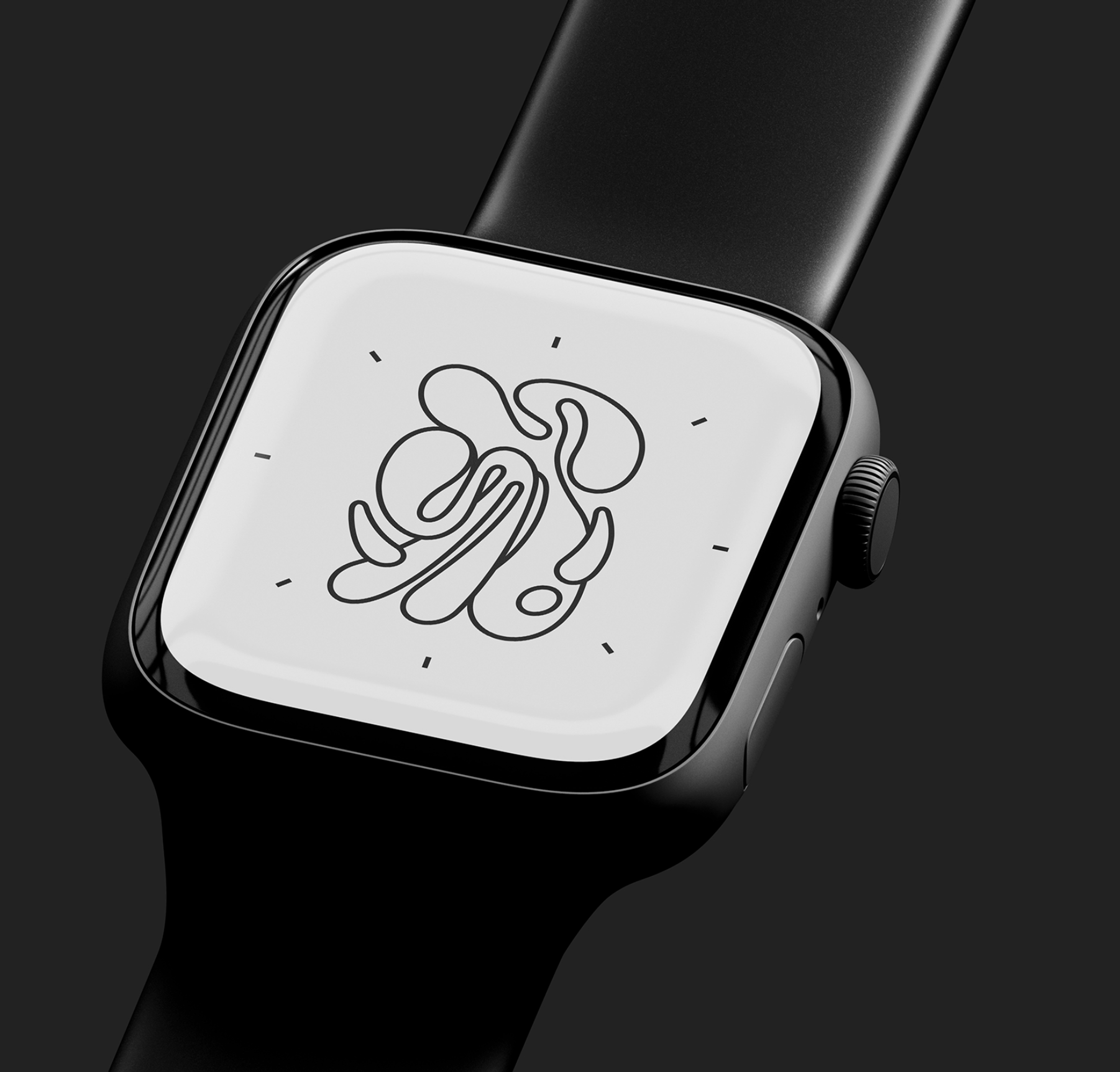 Digital Watch Background with Octopus Logo