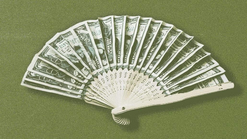 money shaped in a fan