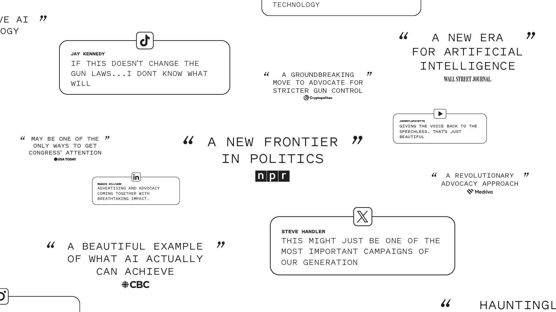 Media quotes collage.
