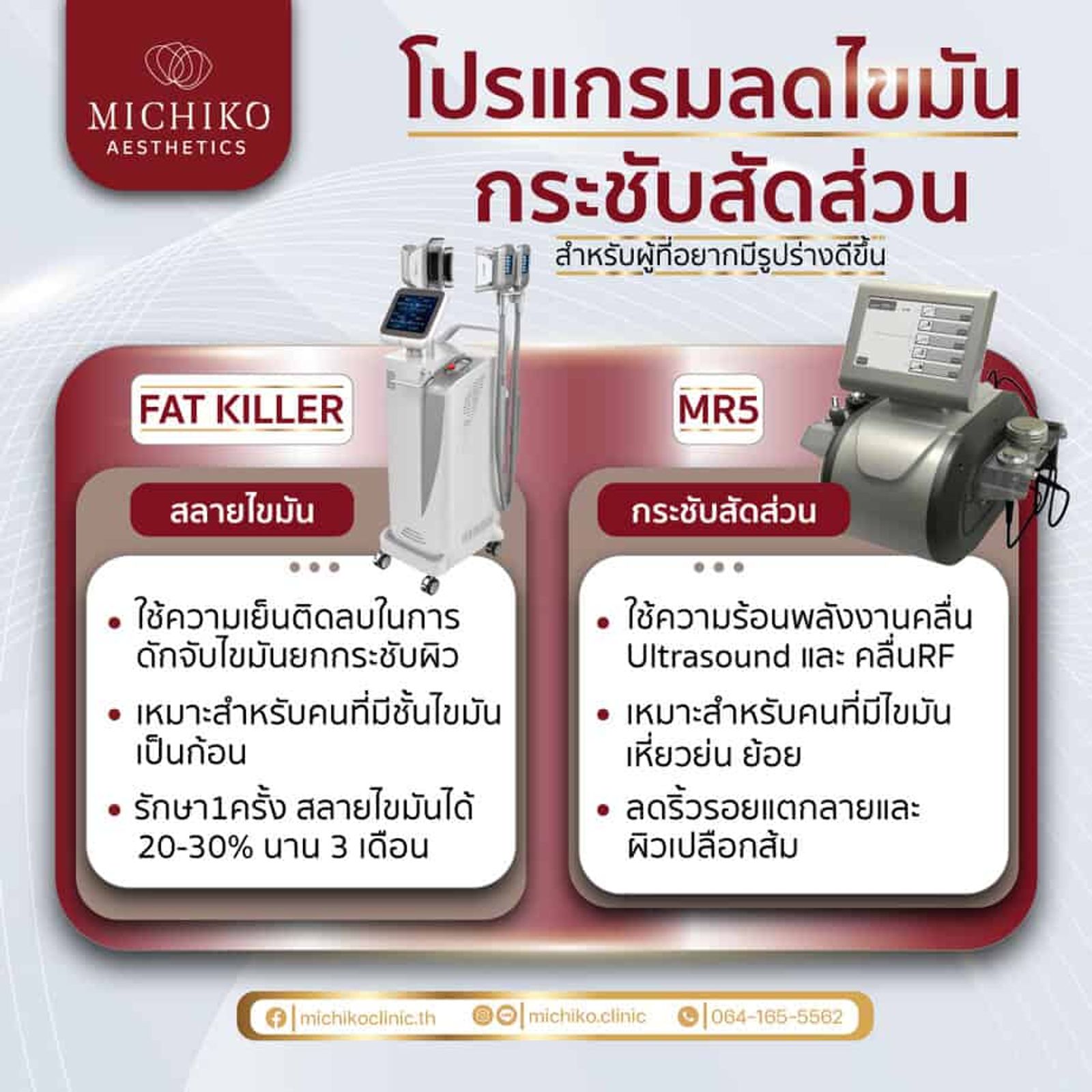 เครื่องสลายไขมัน Fat Killer & MR5 ต่างกันอย่างไร?