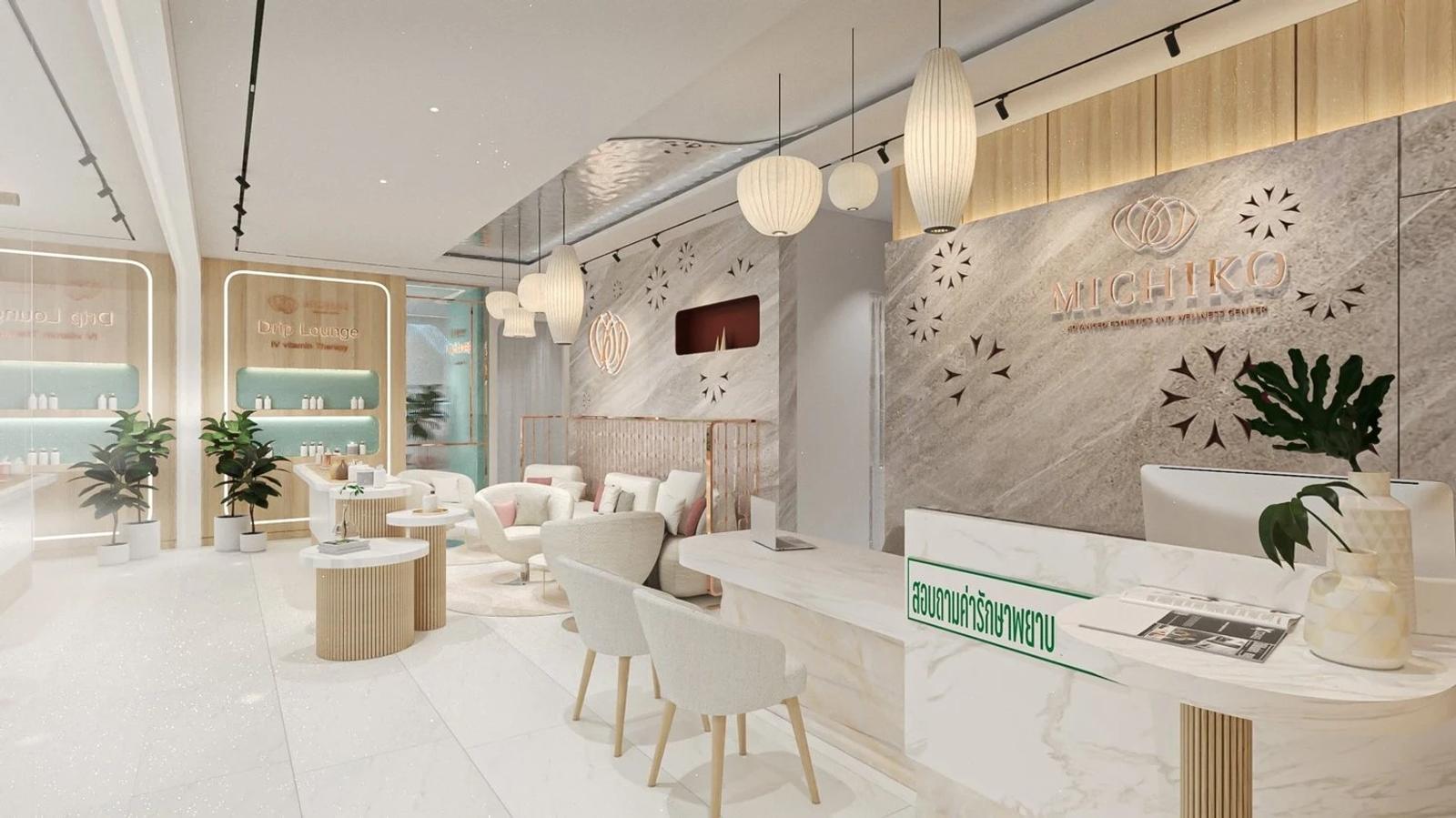 Light-filled reception at MICHIKO Clinic EmSphere