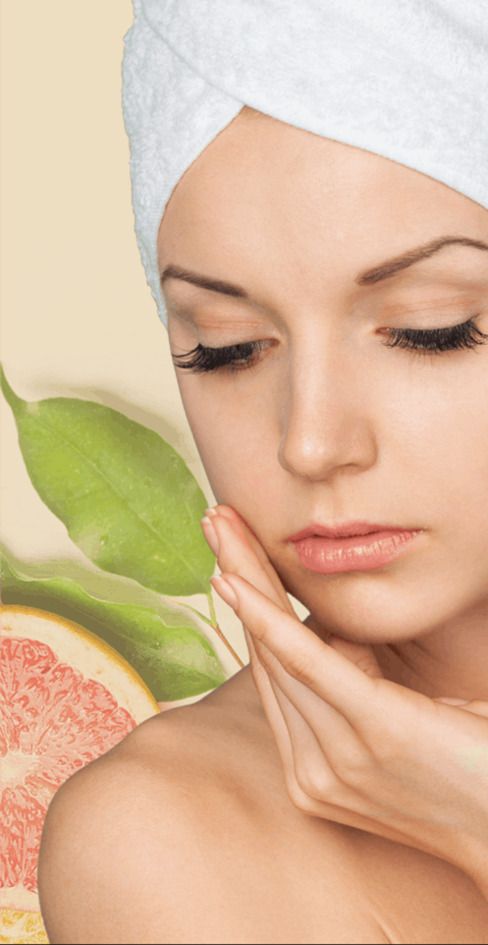 Illustrative facial-care portrait from MICHIKO’s Orenji programme