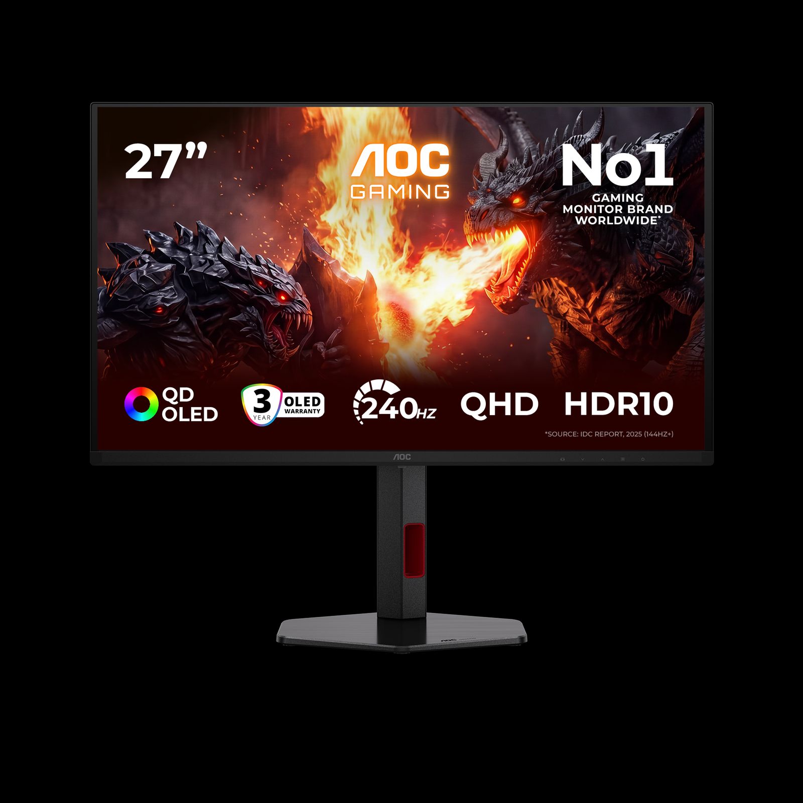 AOC Q27G4ZDR QD-OLED gaming monitor front view