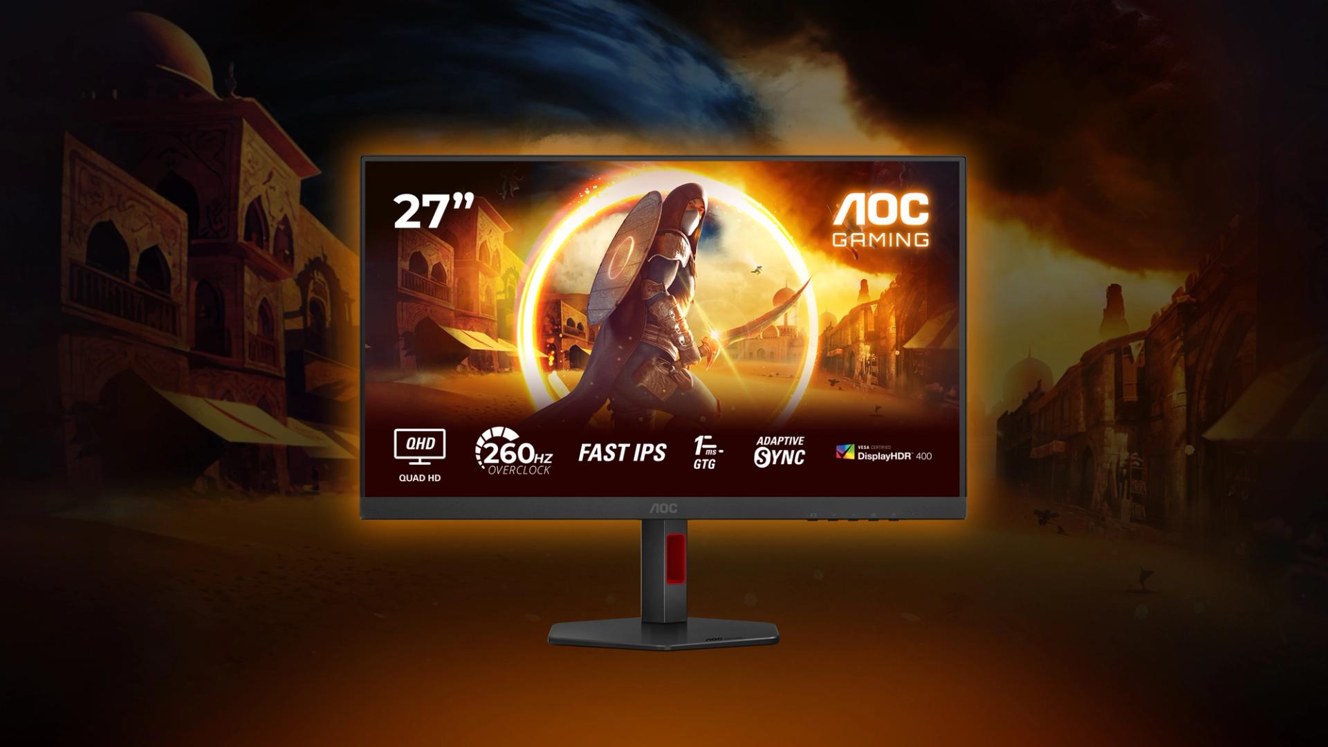 Monitor gaming AOC Q27G4ZR cu ecran QHD de 27 inci, rată de refresh de 240 Hz și design modern, ideal pentru jocuri competitive și performanță fluidă.