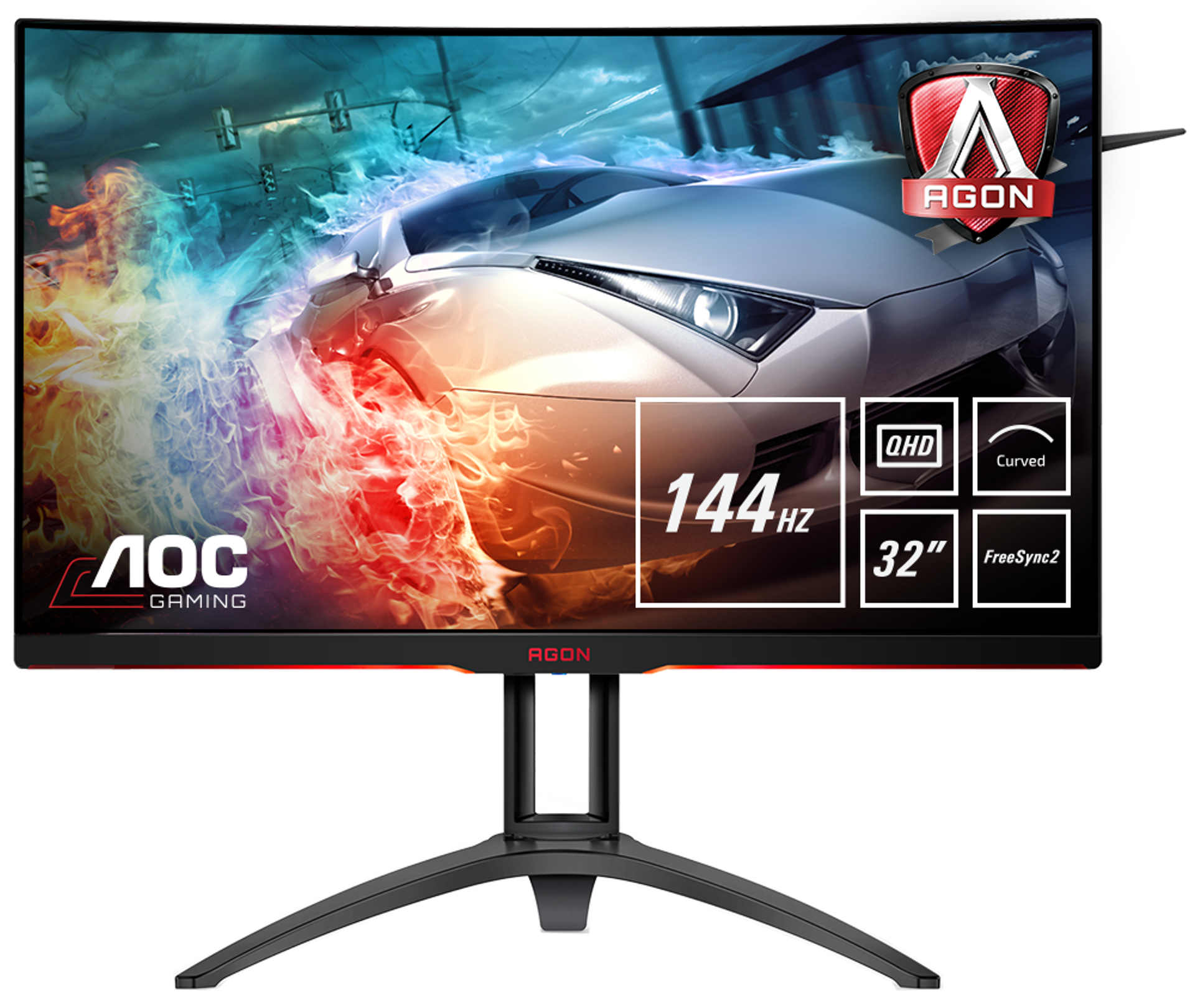 AGON AG322QC4/11　31.5インチ　144Hz　4ms AOC AGON AG322QC4 31.5
