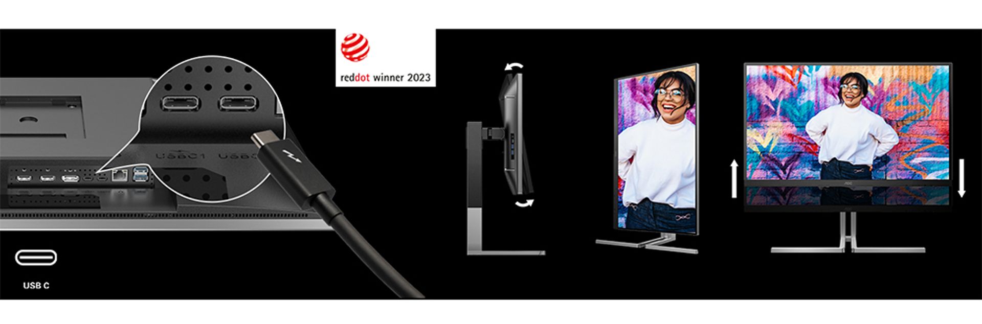 AOC Graphic Pro U3 Series Creator Monitor displaying vibrant colors and sharp details, showcasing its advanced features for creative professionals.