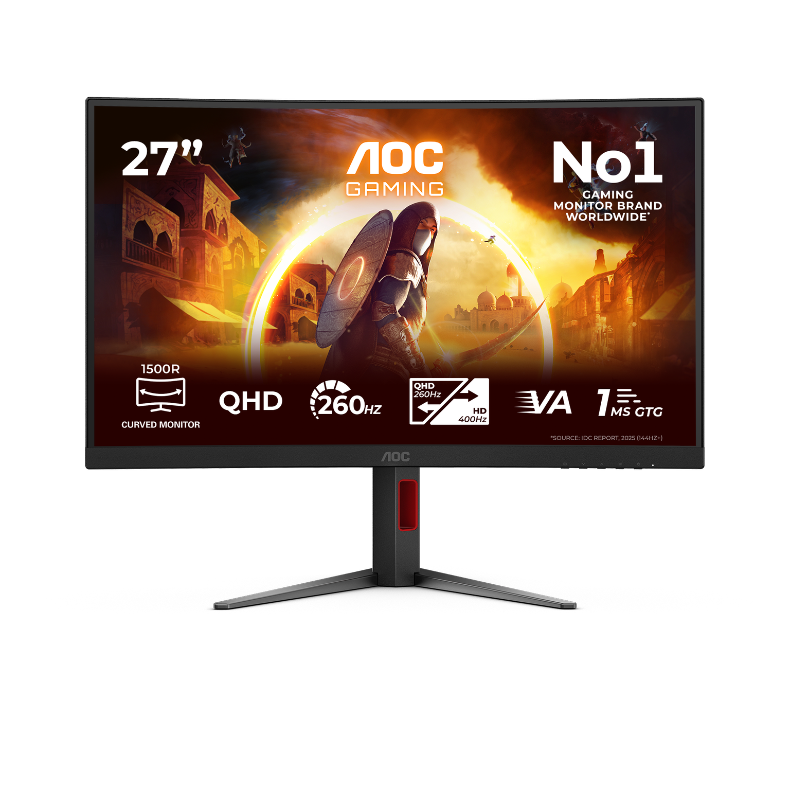 CQ27G4Z2 – 27-calowy zakrzywiony monitor gamingowy QHD | 260 Hz, 1 ms | AOC