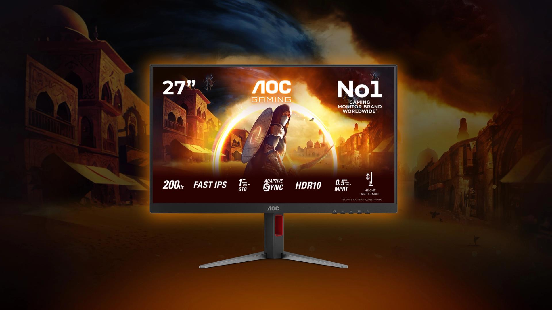 AOC 27G4HA gaming monitor s Fast IPS panelom, 200 Hz refresh rateom i Full HD rezolucijom za glatko i brzo igranje.