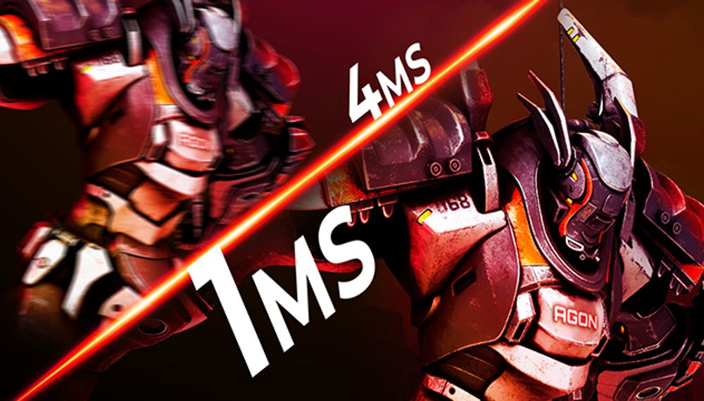 1ms Response time GTG - Grey-to-Grey