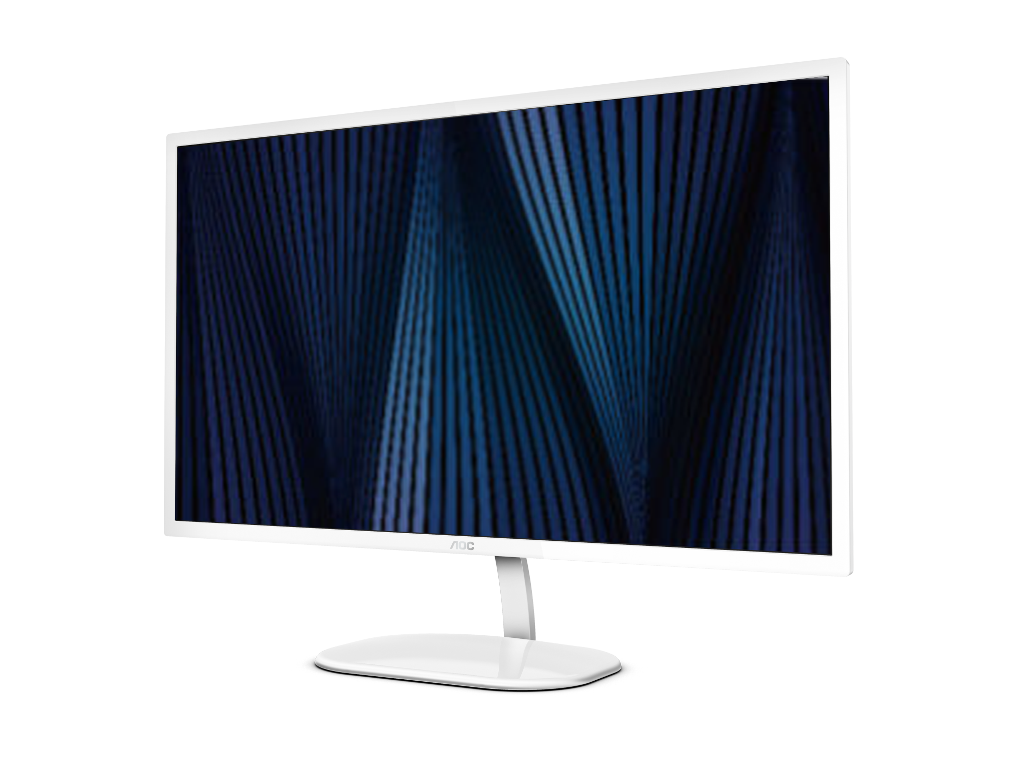 AOC Q32V3S/WS three-quarter view of the QHD IPS panel in a white chassis