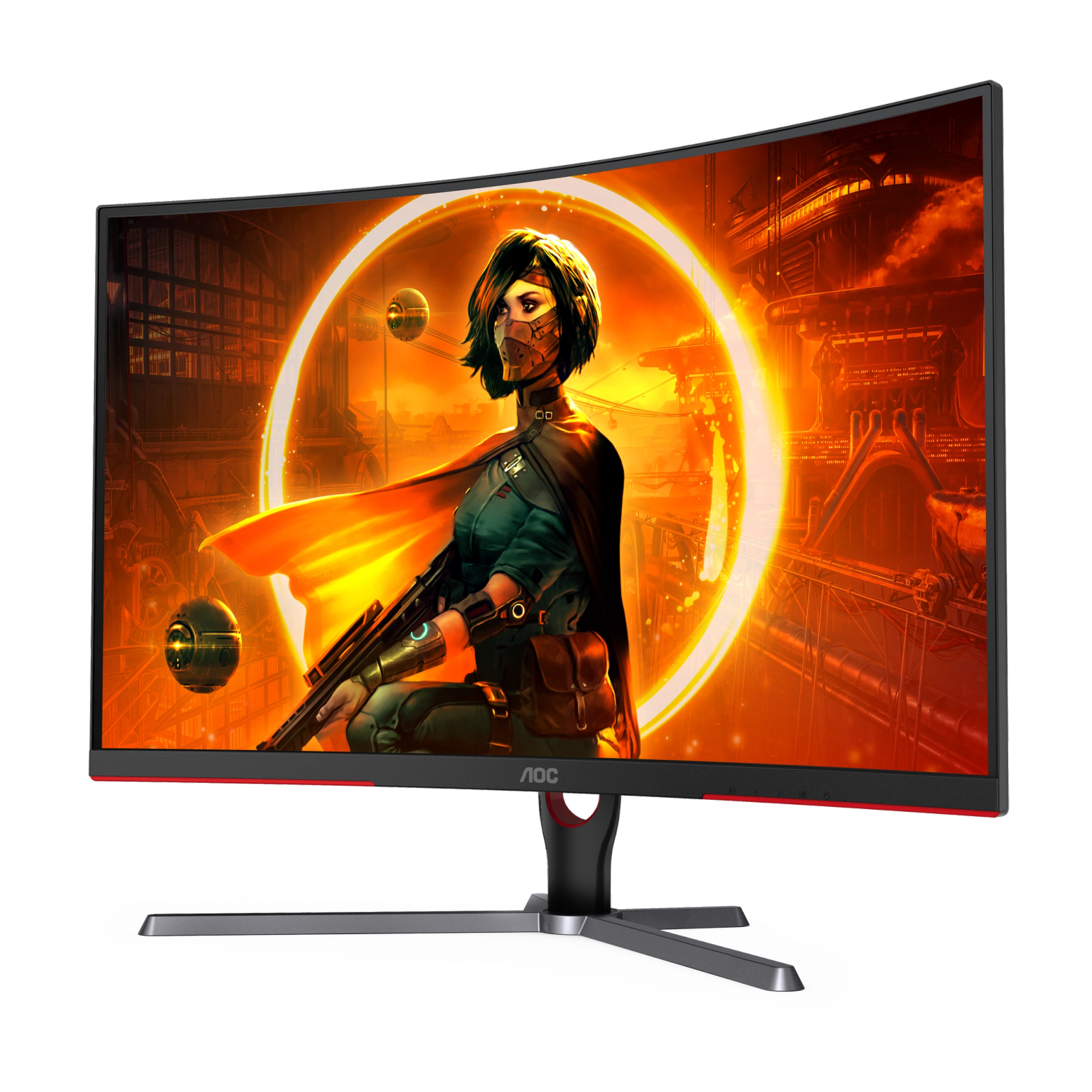 AOC CQ32G3SU/BK gaming monitor with curved 1000R QHD display, 165Hz ...