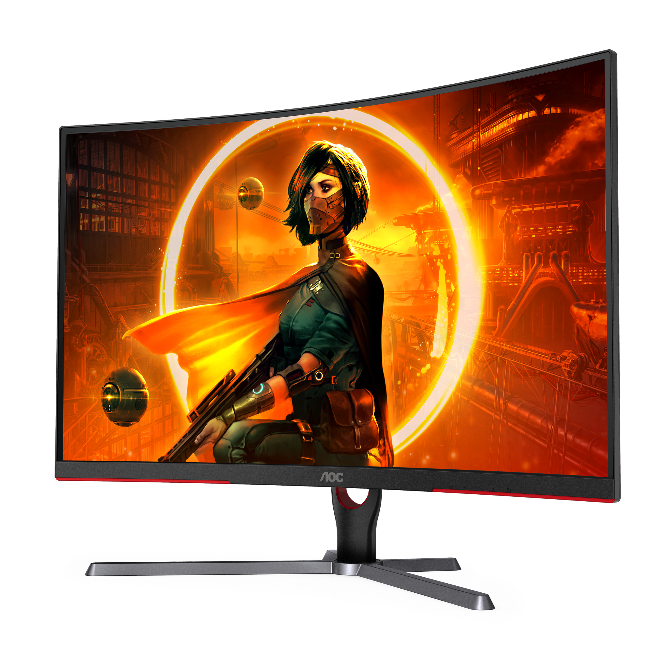 AOC CQ32G3SU/BK gaming monitor with curved 1000R QHD display, 165Hz ...