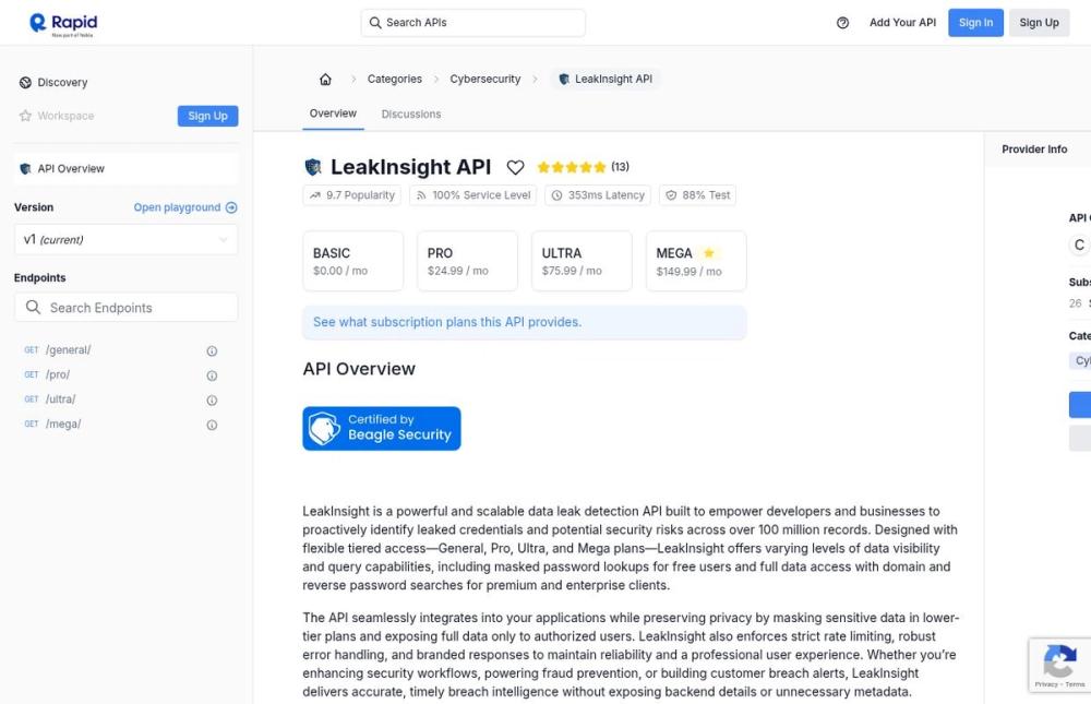 image of LeakInsight API