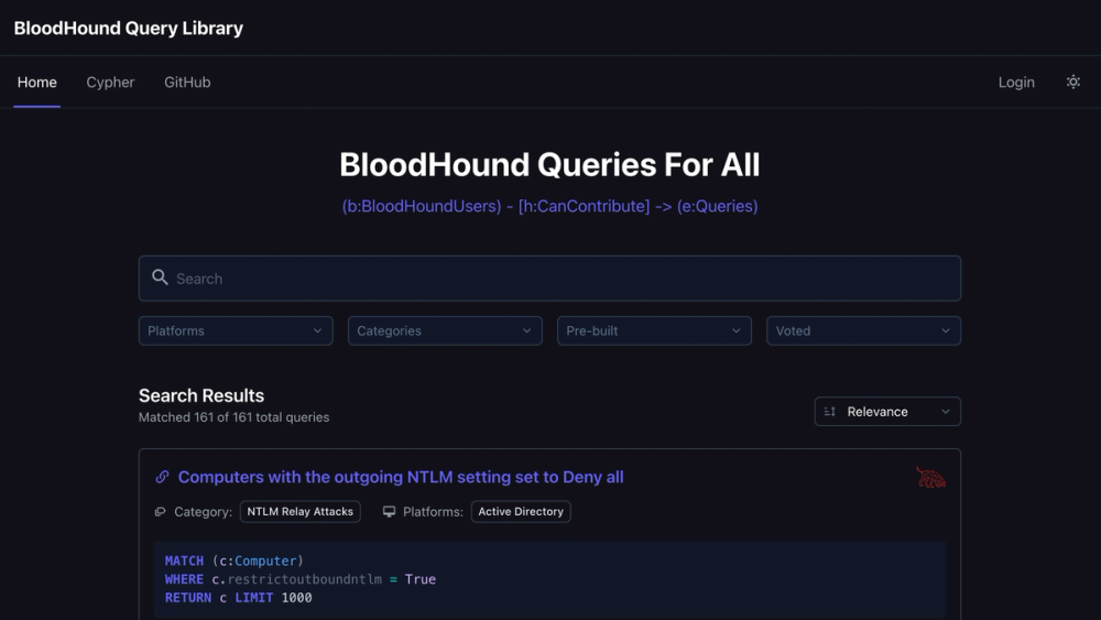 image of BloodHound Query Library
