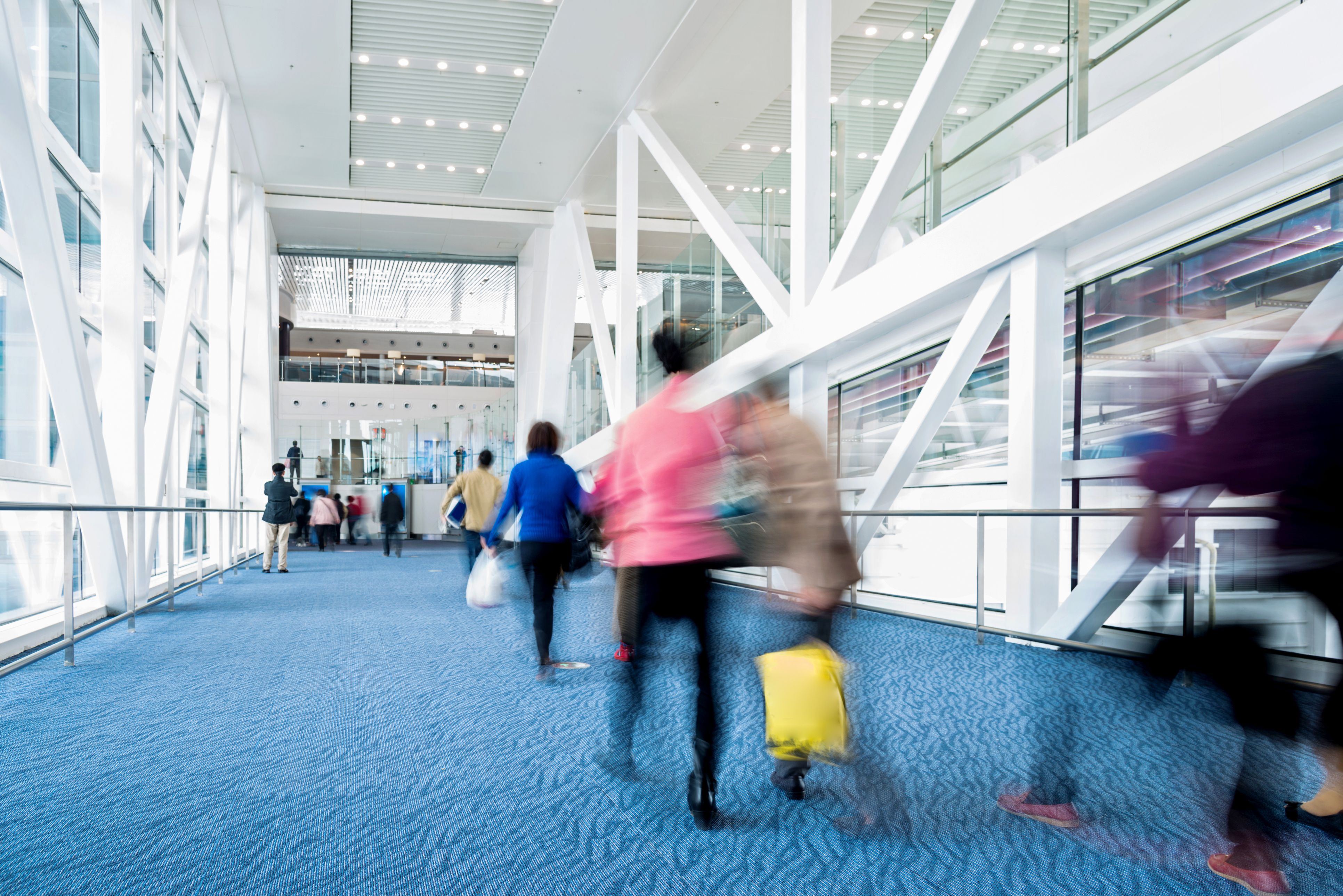 foot steps in a high-traffic carpeted area