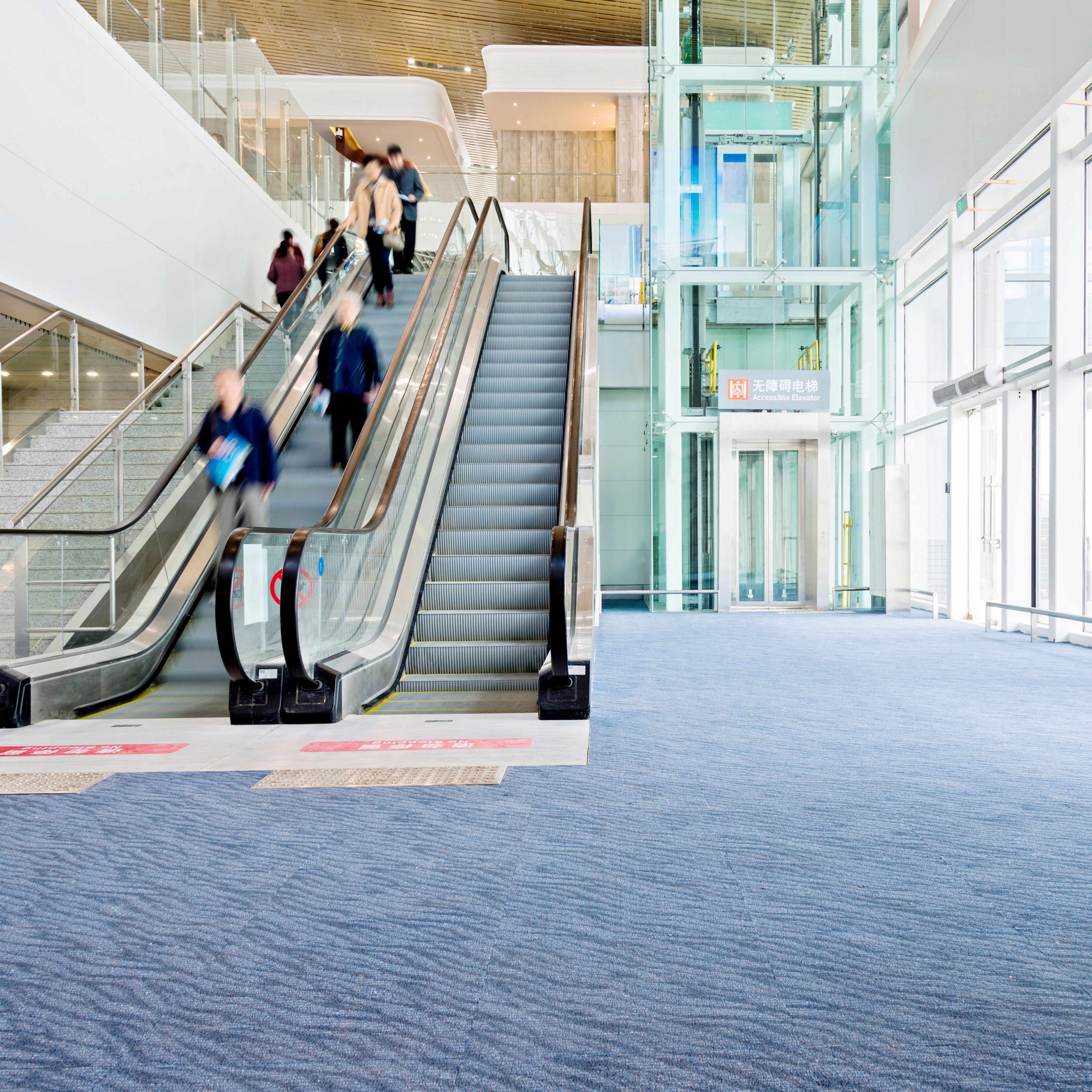 vibrant carpet in a conference center or airport