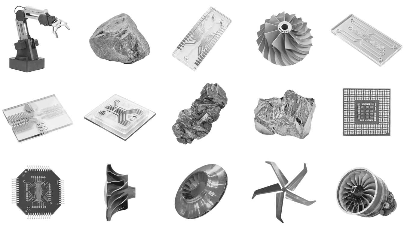 Grid of physical objects
