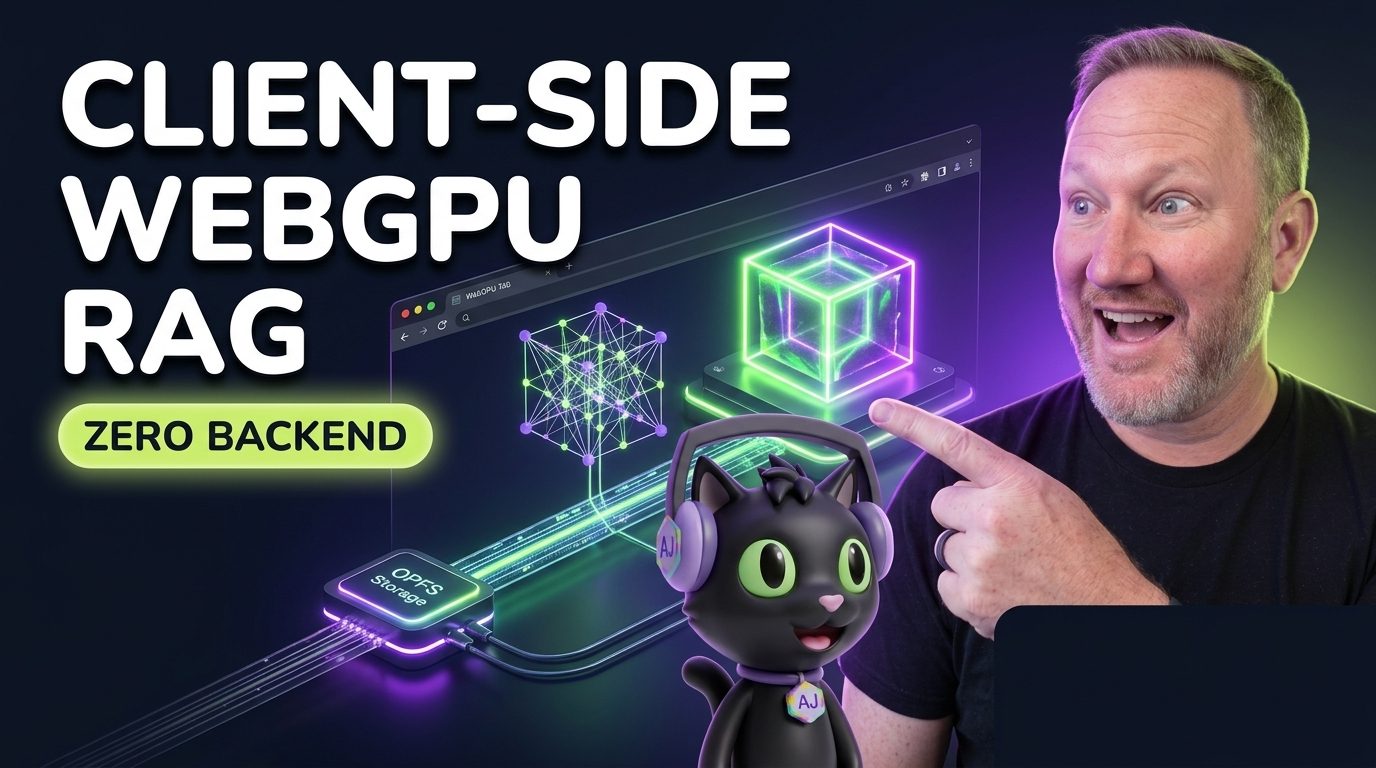 Alex Patterson and AJ the Cat demonstrating zero-backend client-side WebGPU RAG with OPFS vector storage