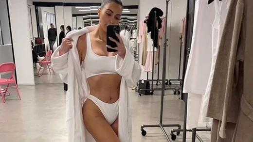 Kim Kardashian West walks through the new SKIMS Terry collection