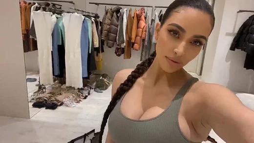 Kim Kardashian West Walks Through SKIMS Stretch Rib Collection