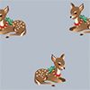 ZEN BLUE BABY DEER PRINT
