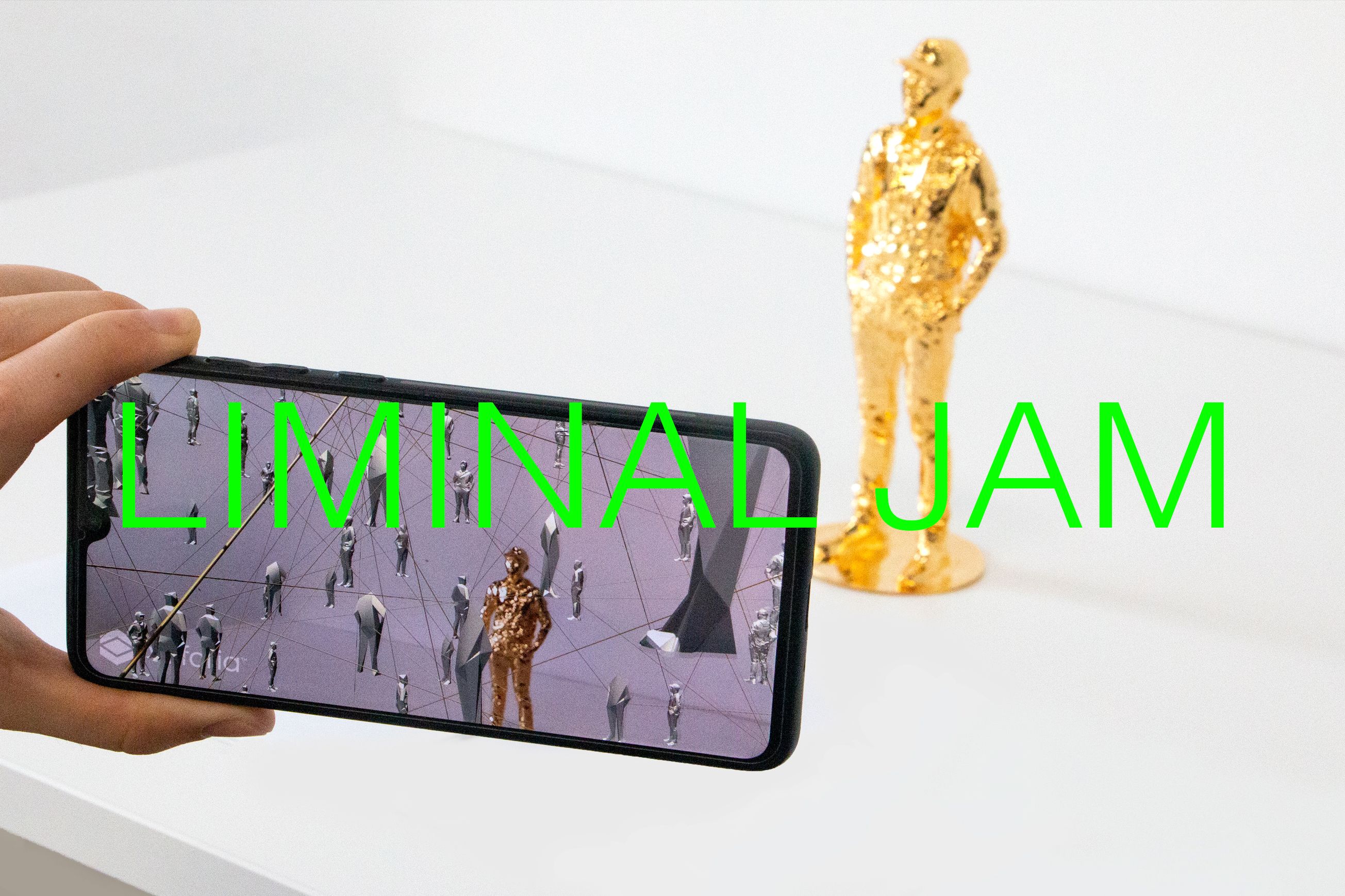 Person using an iPhone to look at intangible and tangible objects