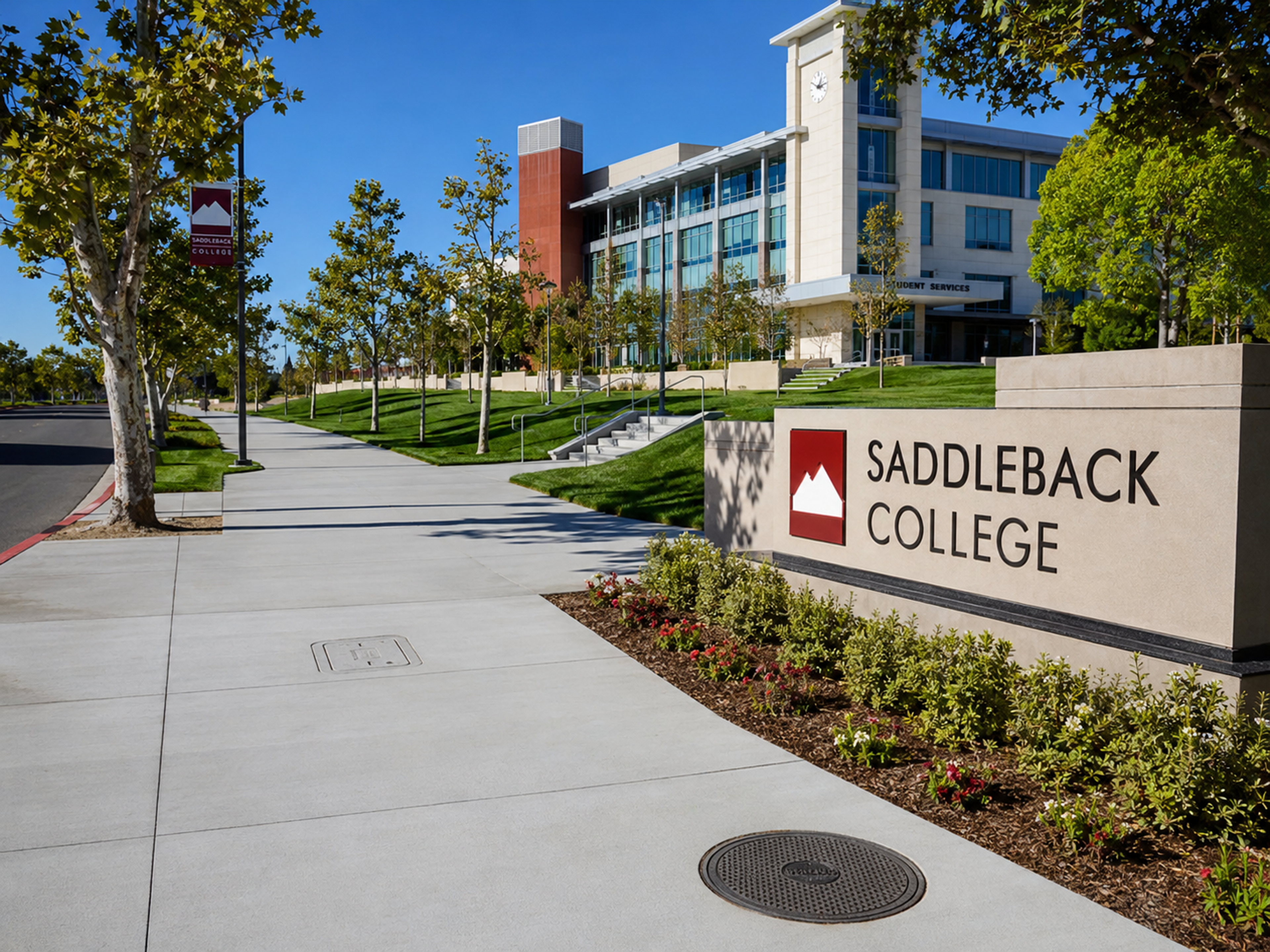 Saddleback College With Sign