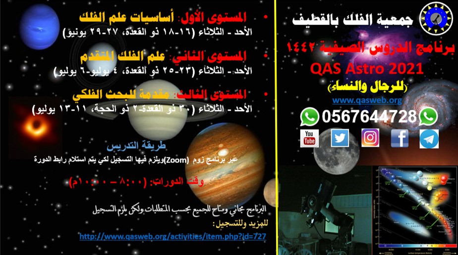 المستوى الأول من الدروس الفلكية الصيفية