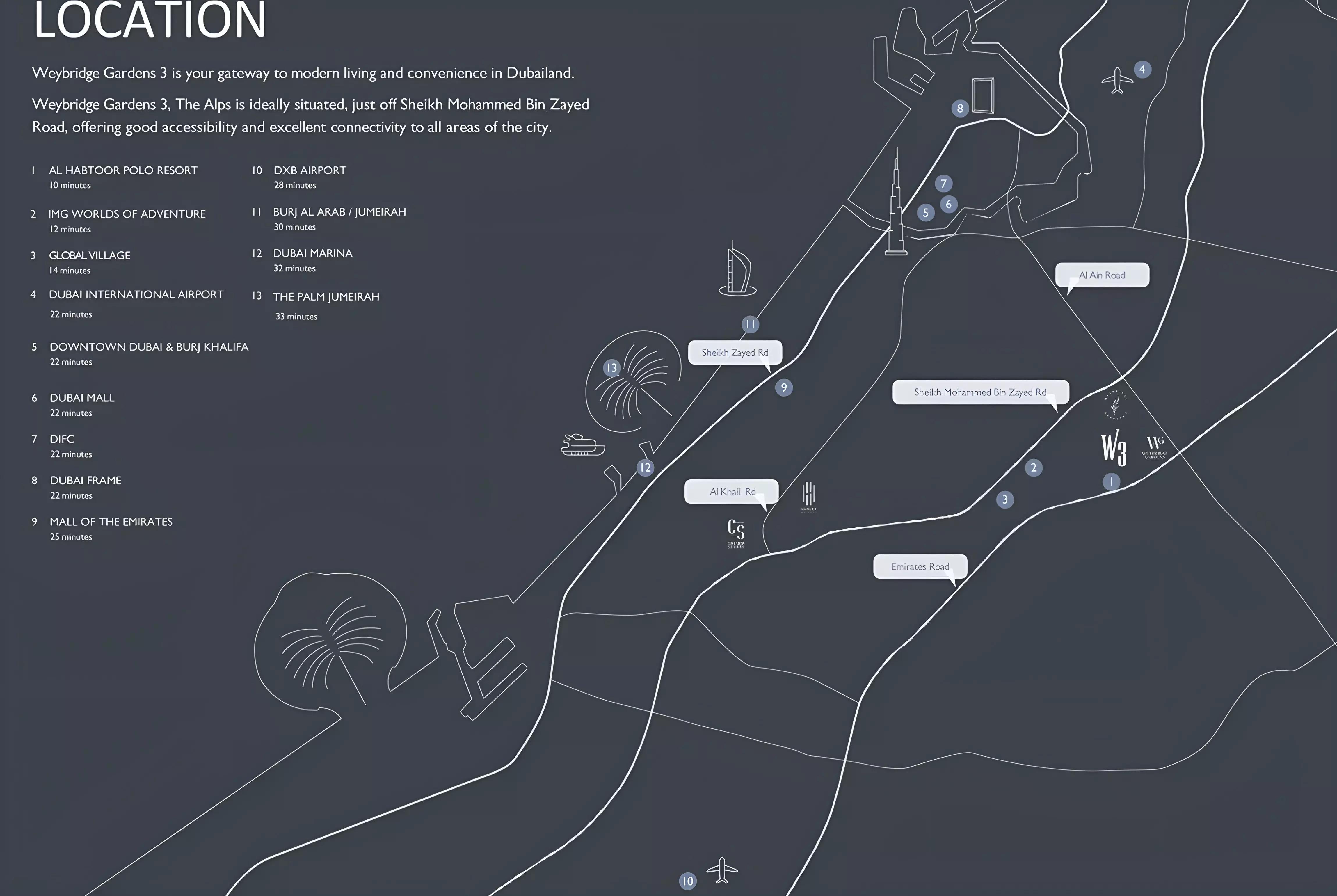 Master plan layout of Weybridge Gardens Phase 3, Dubai Land Residence Complex, Dubai
