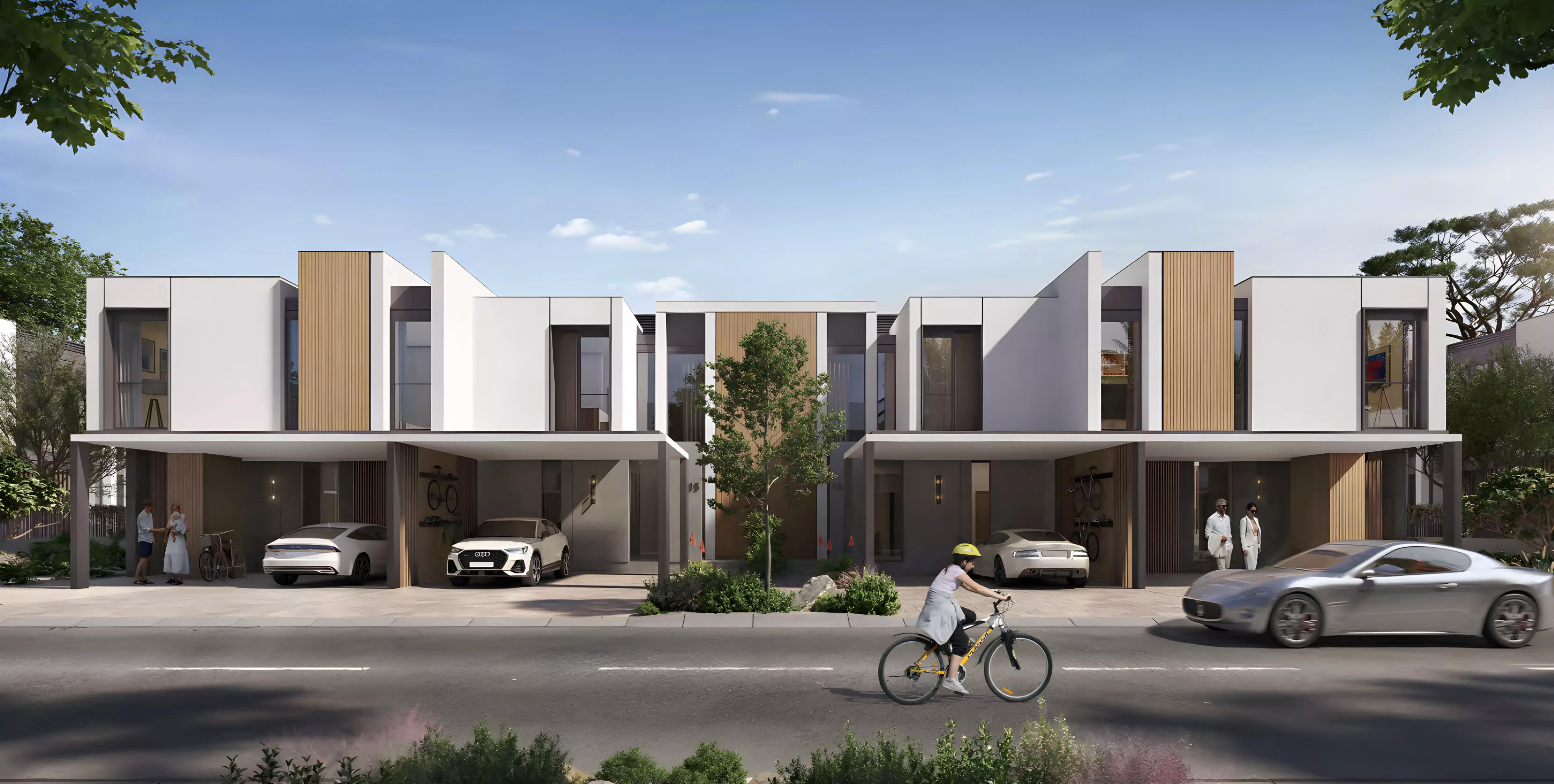 Athlon 2 by Aldar townhouse exterior with landscaped frontage, Dubai
