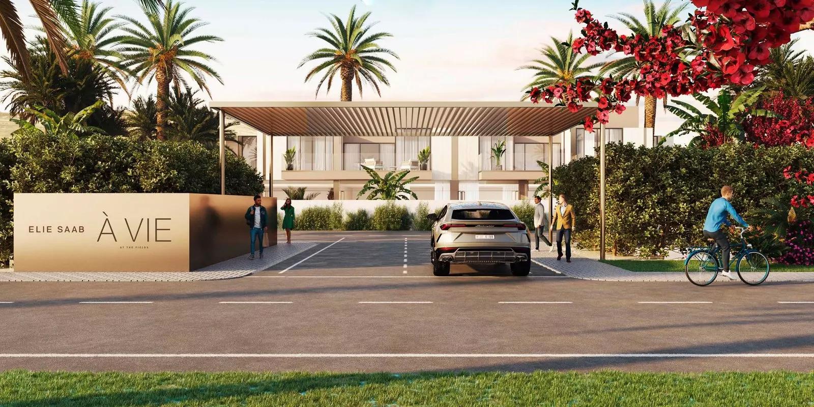 Elie Saab Vie townhouse living interior with designer finishes, MBR City, Dubai