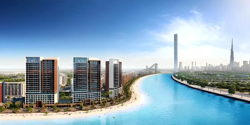 Azizi Riviera 56 residential building exterior, Meydan One, Dubai