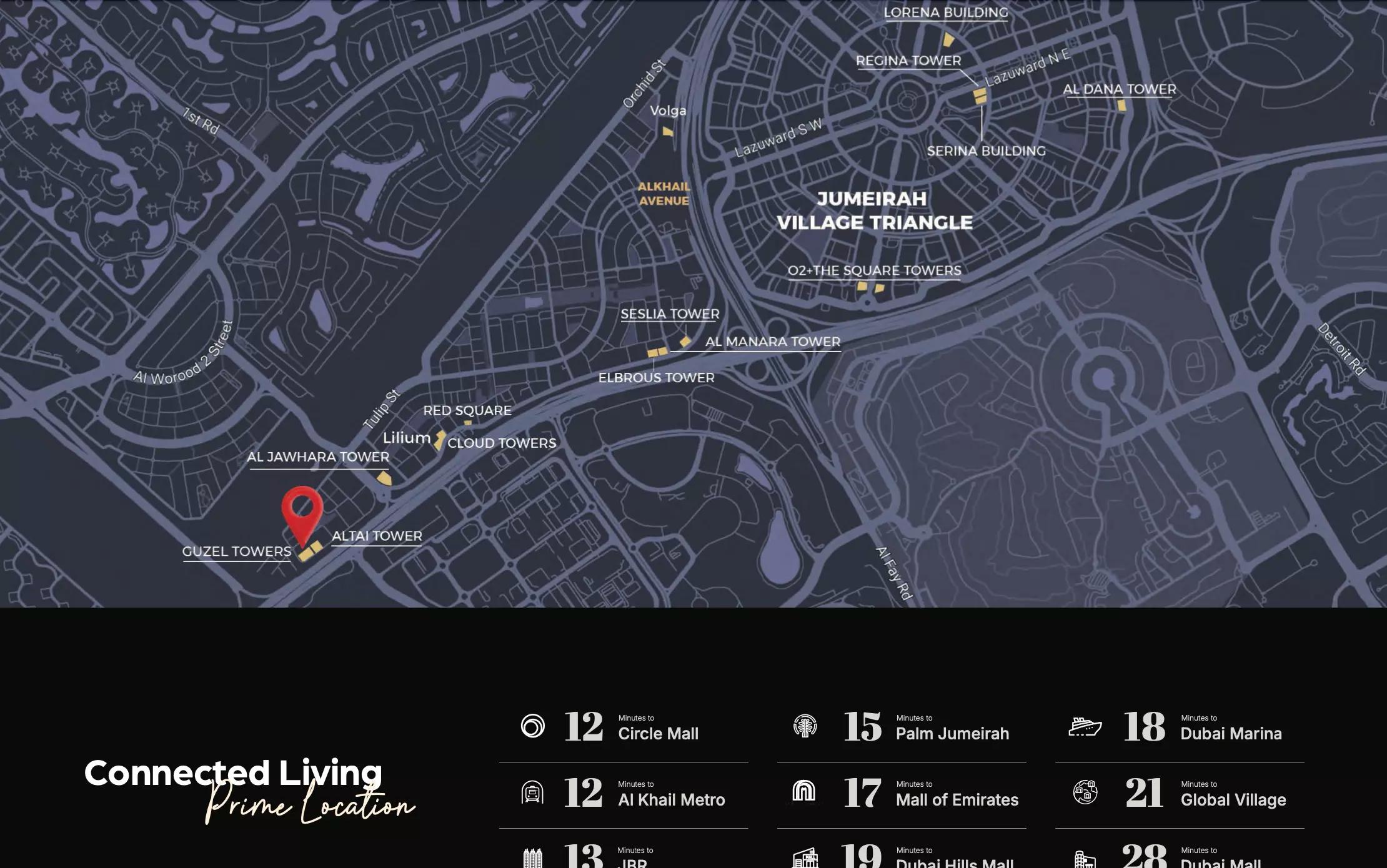 Guzel Tower Phase 2 master plan layout, Jumeirah Village Triangle