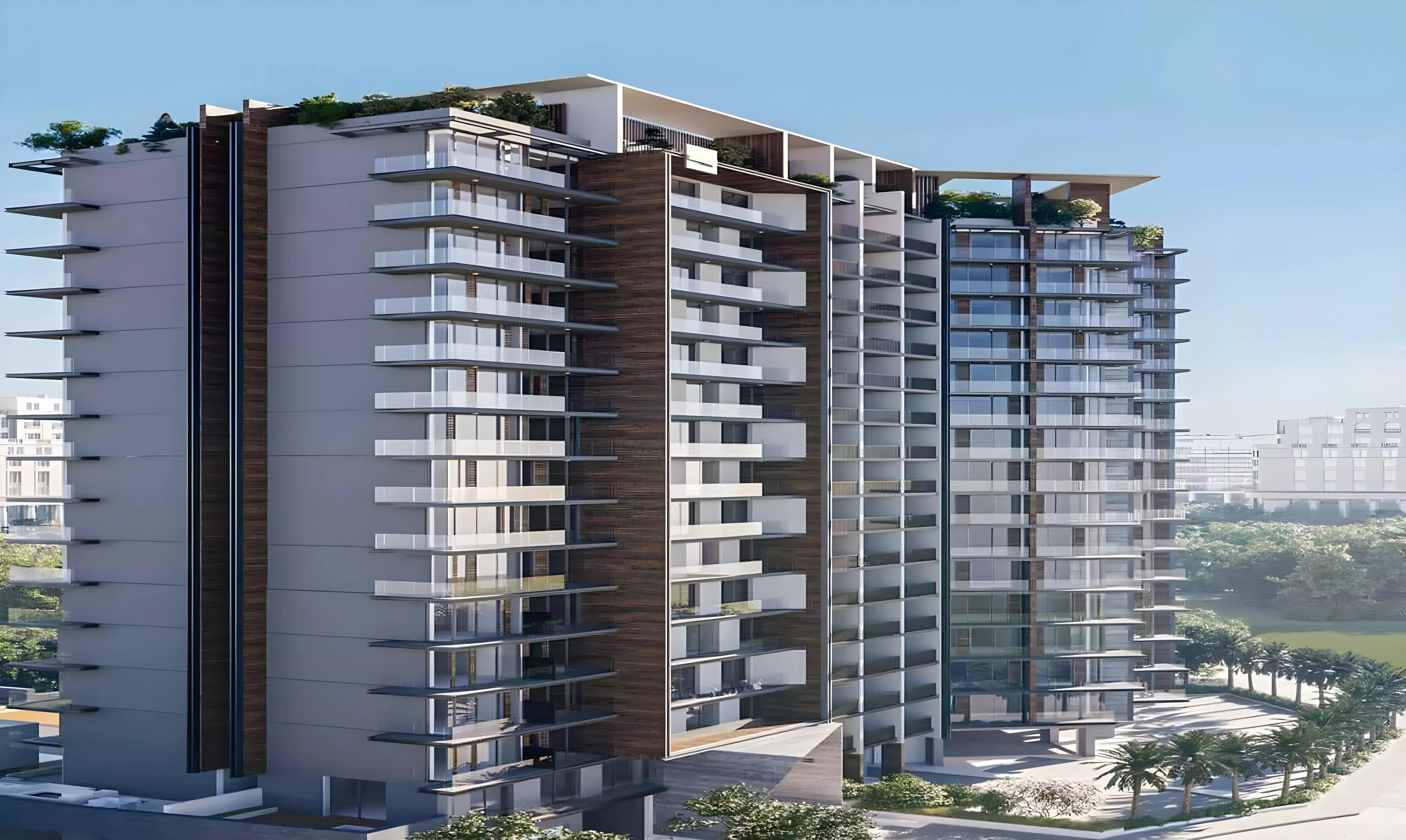 Elevate by Prescott building exterior in Arjan, Dubai