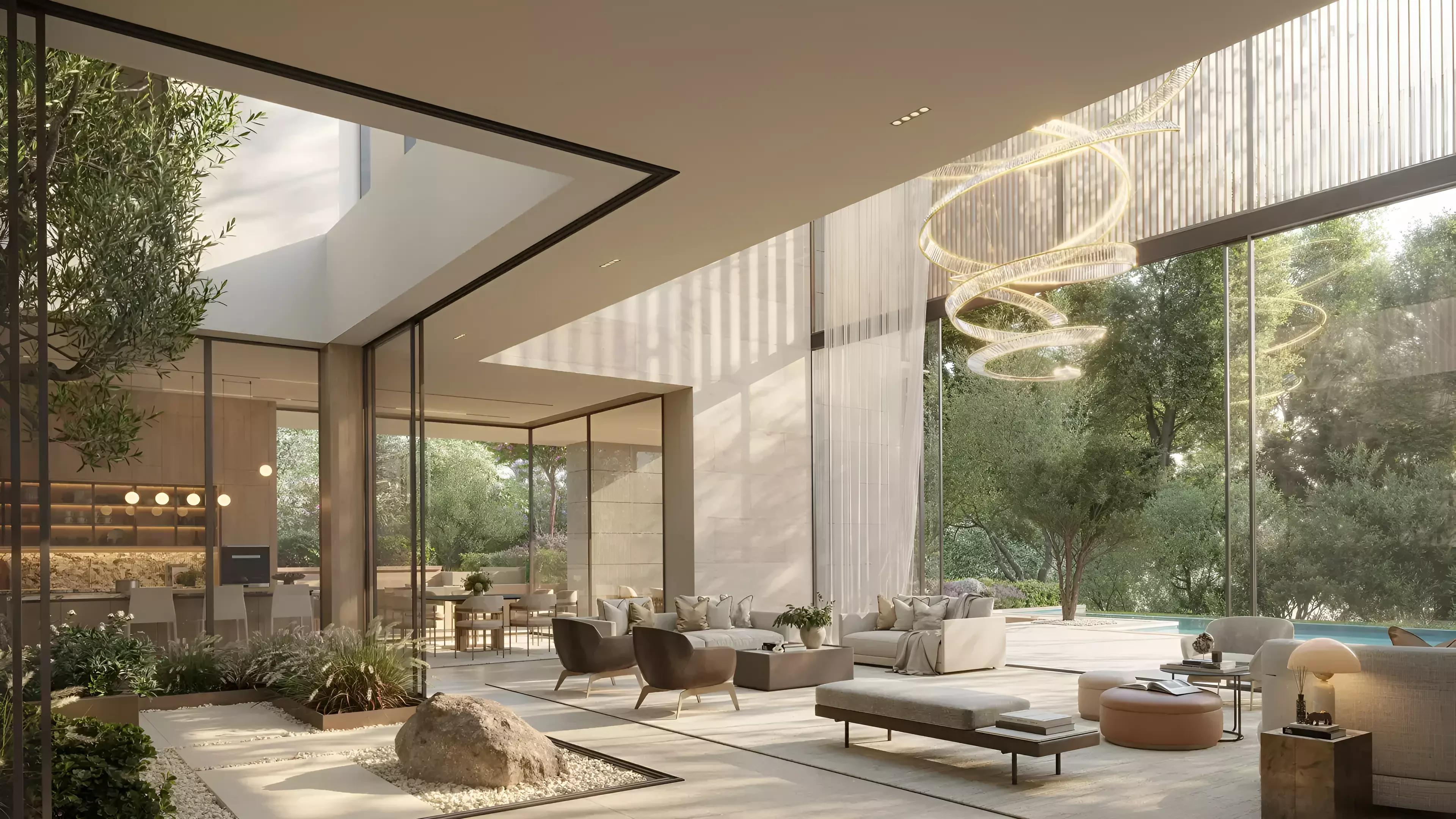 Moringa Mansions villa facade and driveway, The Wilds by Aldar, Dubai