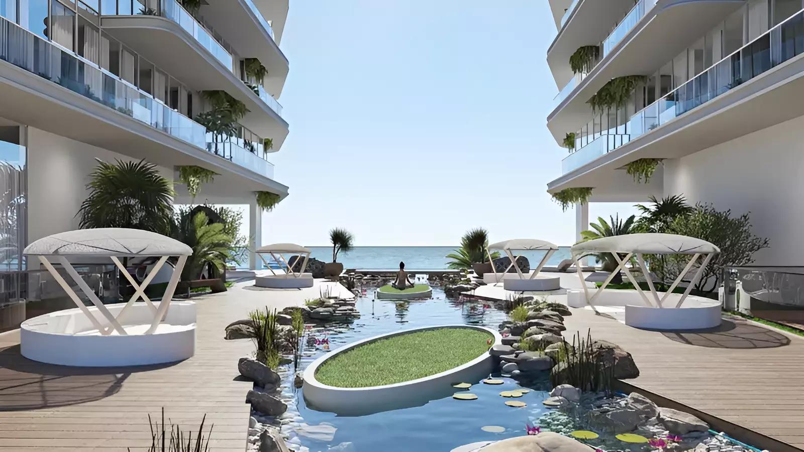 Hatimi Residences interior living space render, Dubai Islands