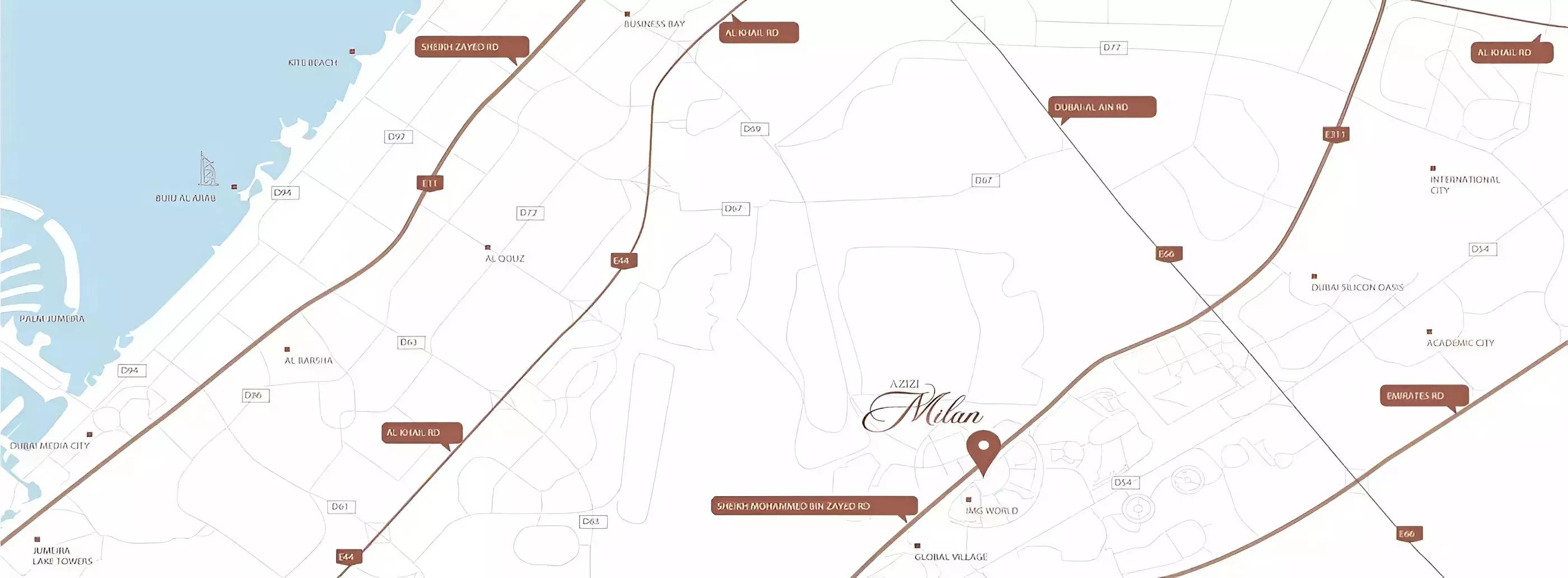 Master plan layout of Azizi Milan 20 within City of Arabia, Dubai