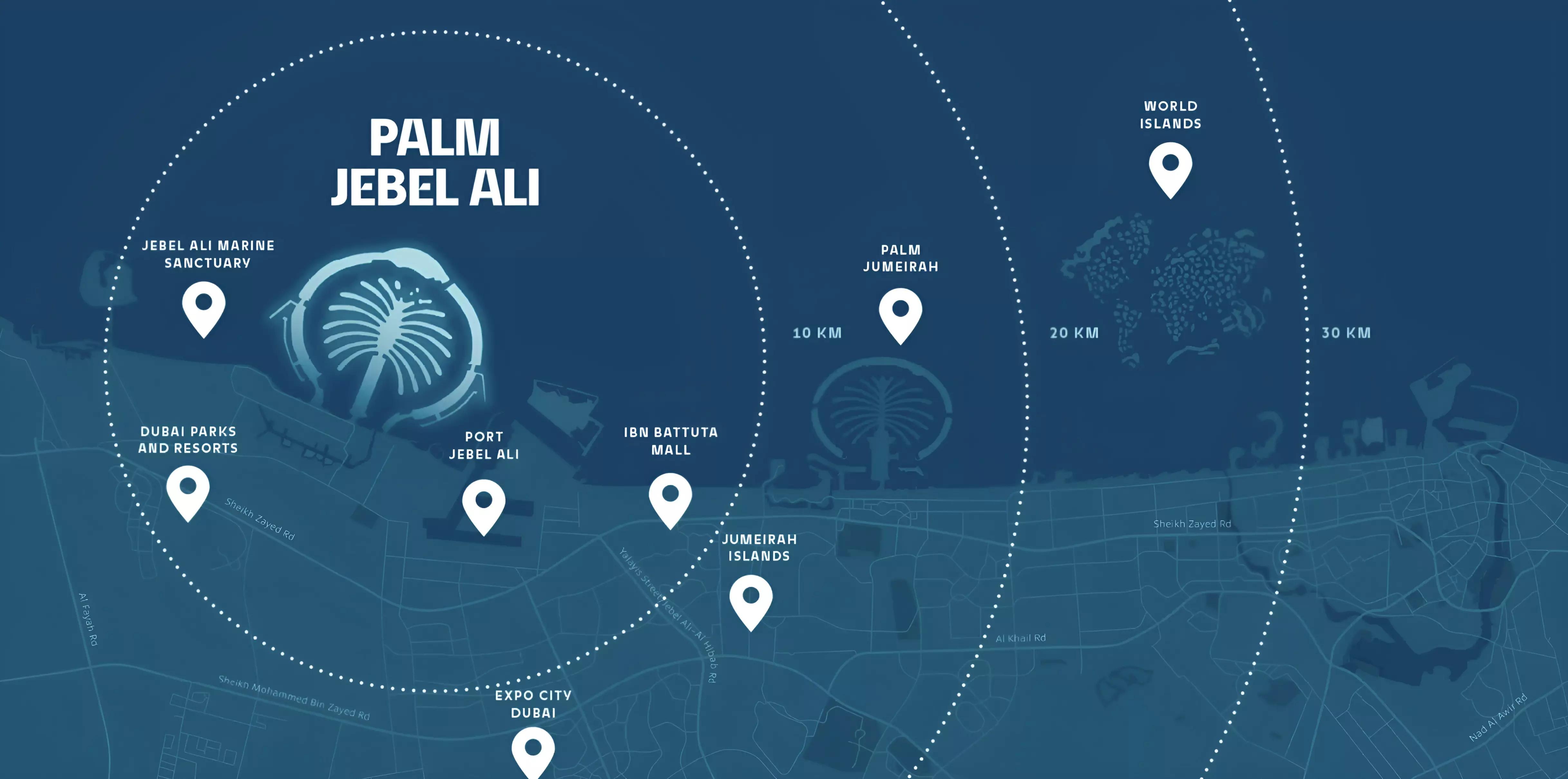 Crystal Springs Villa master plan layout on Palm Jebel Ali island