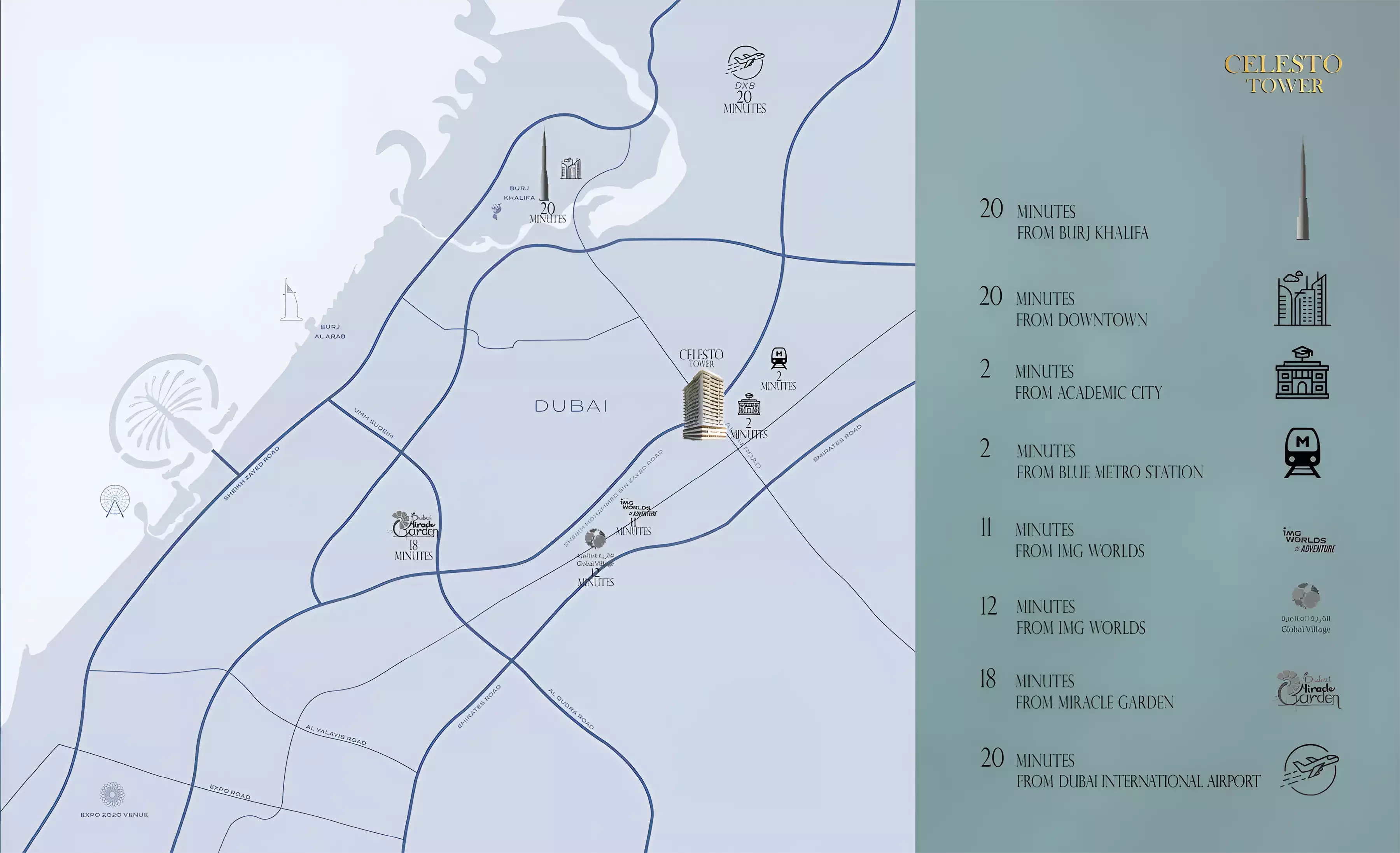 Celesto Tower 4 master plan layout, Dubai Land Residence Complex, Dubai