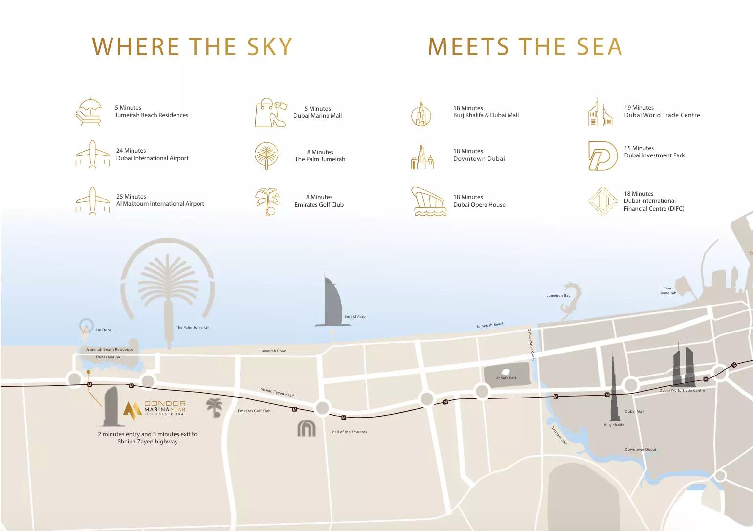 Master plan layout of Marina Star Residences within Dubai Marina