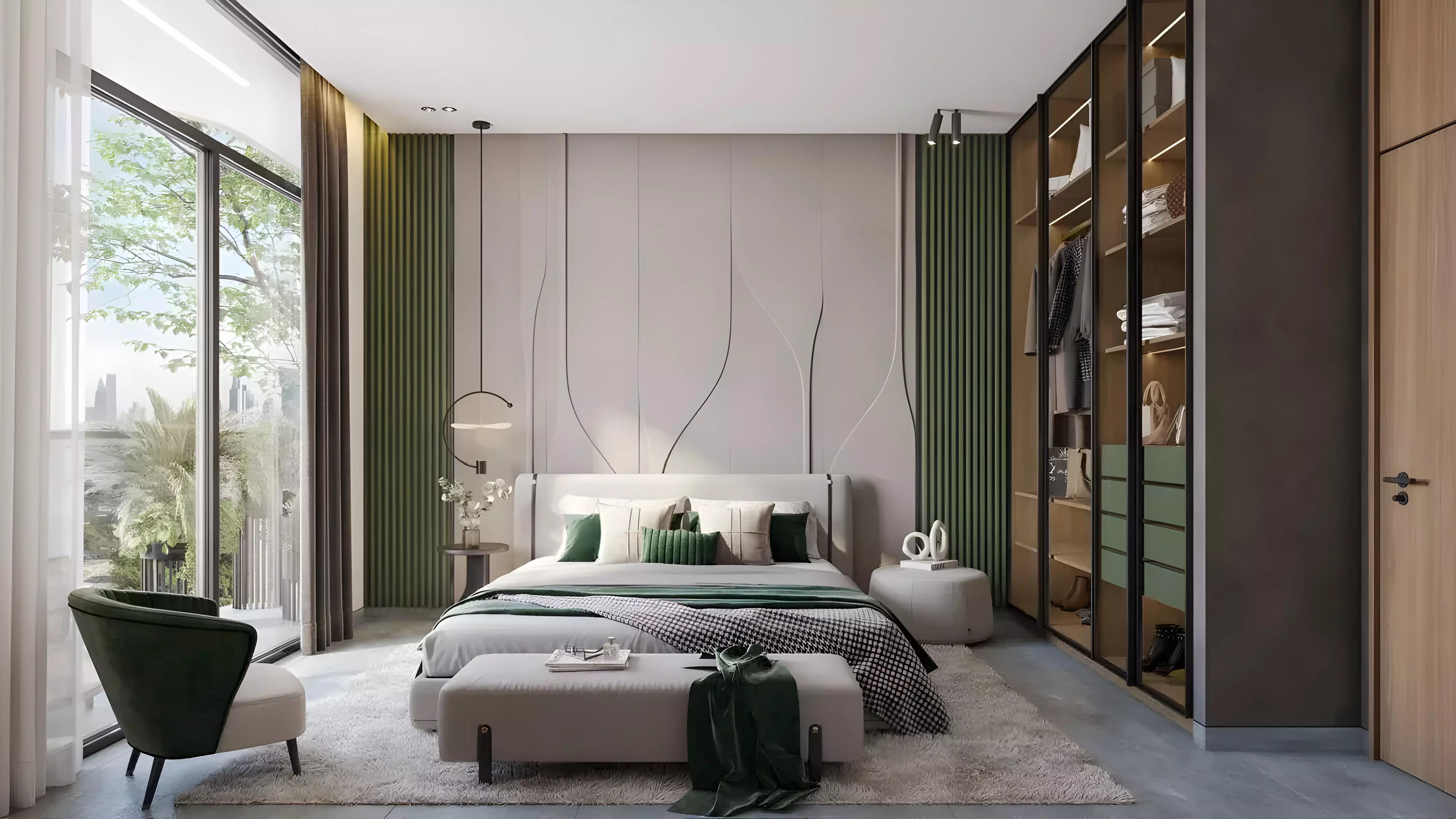 Landscaped courtyard and pool area at Miorah by Zoya, Dubai South