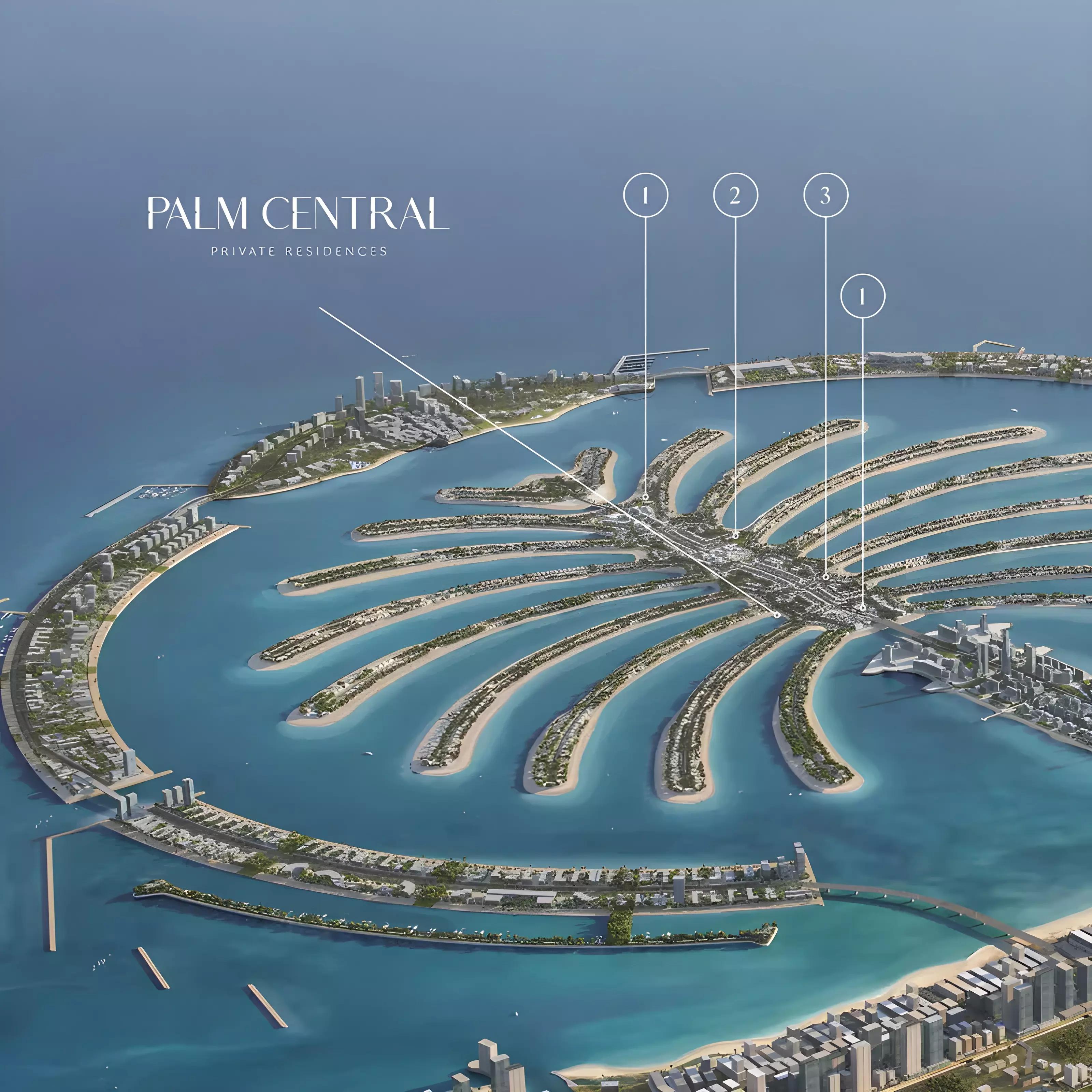 Palm Central Private Residences master plan layout, Palm Jebel Ali, Dubai