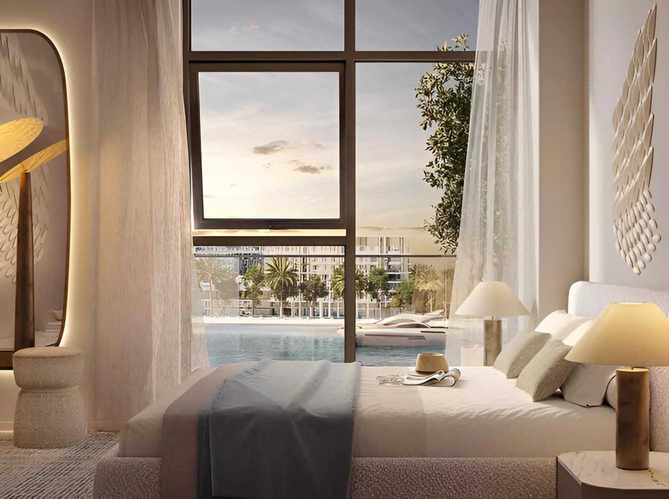 Porto View apartment interior living space, Emaar Mina Rashid