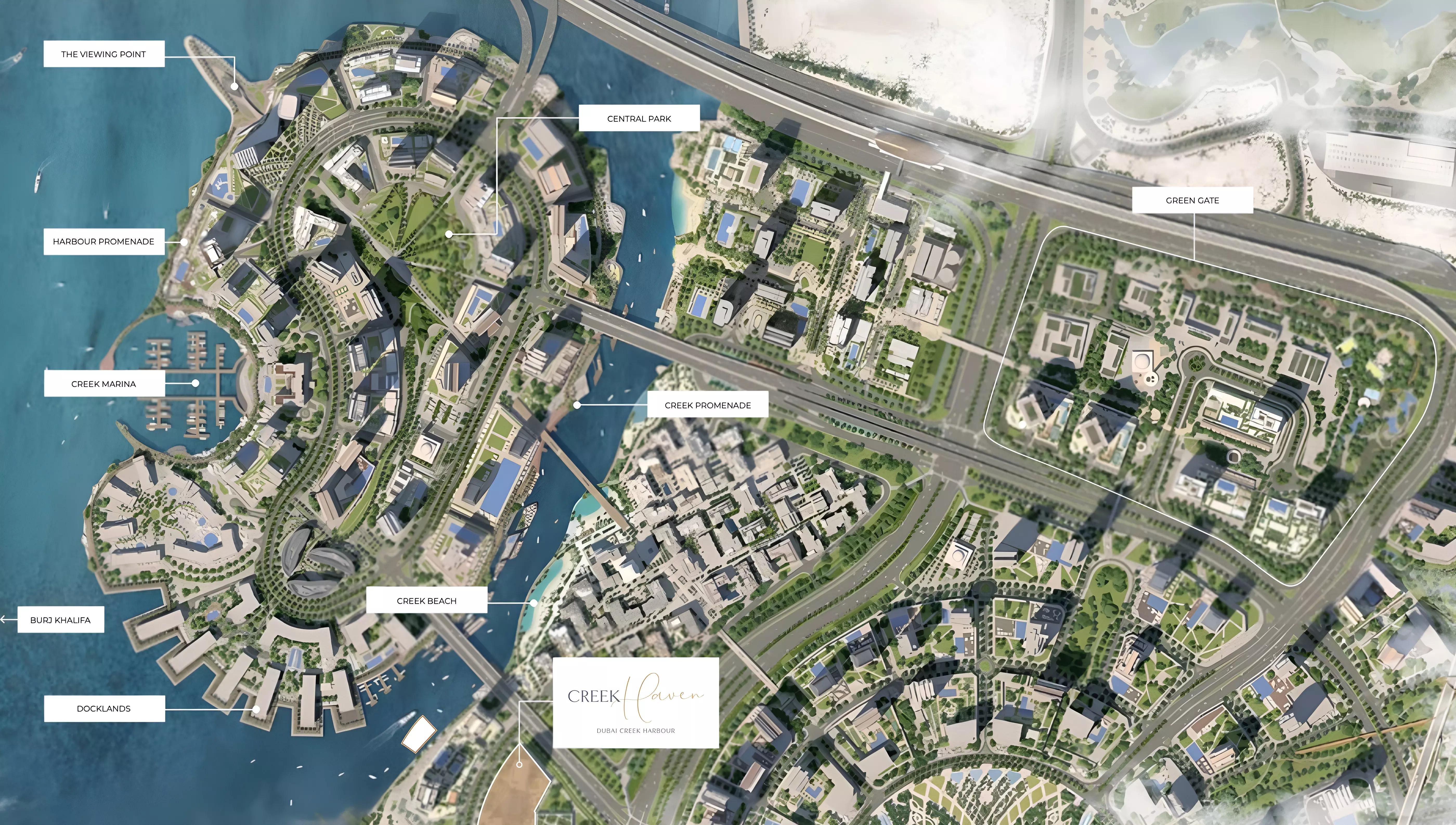 Creek Haven master plan layout within Dubai Creek Harbour (The Lagoons)